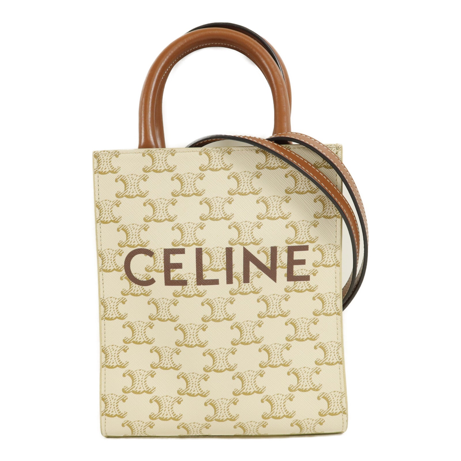 CELINE 塗層帆布Mini Vertical Cabas手挽肩背兩用袋