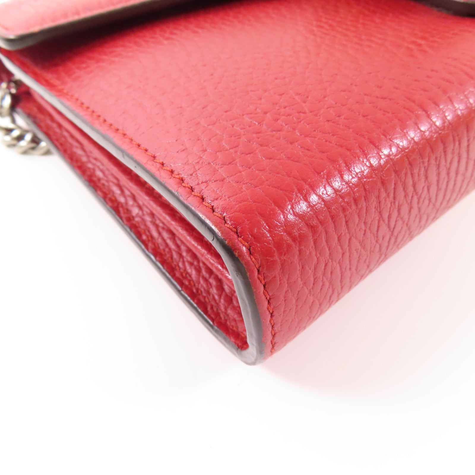 GUCCI GG Dionysus GG Supreme Chain Wallet Shoulder Bag 401231 Calfskin Red