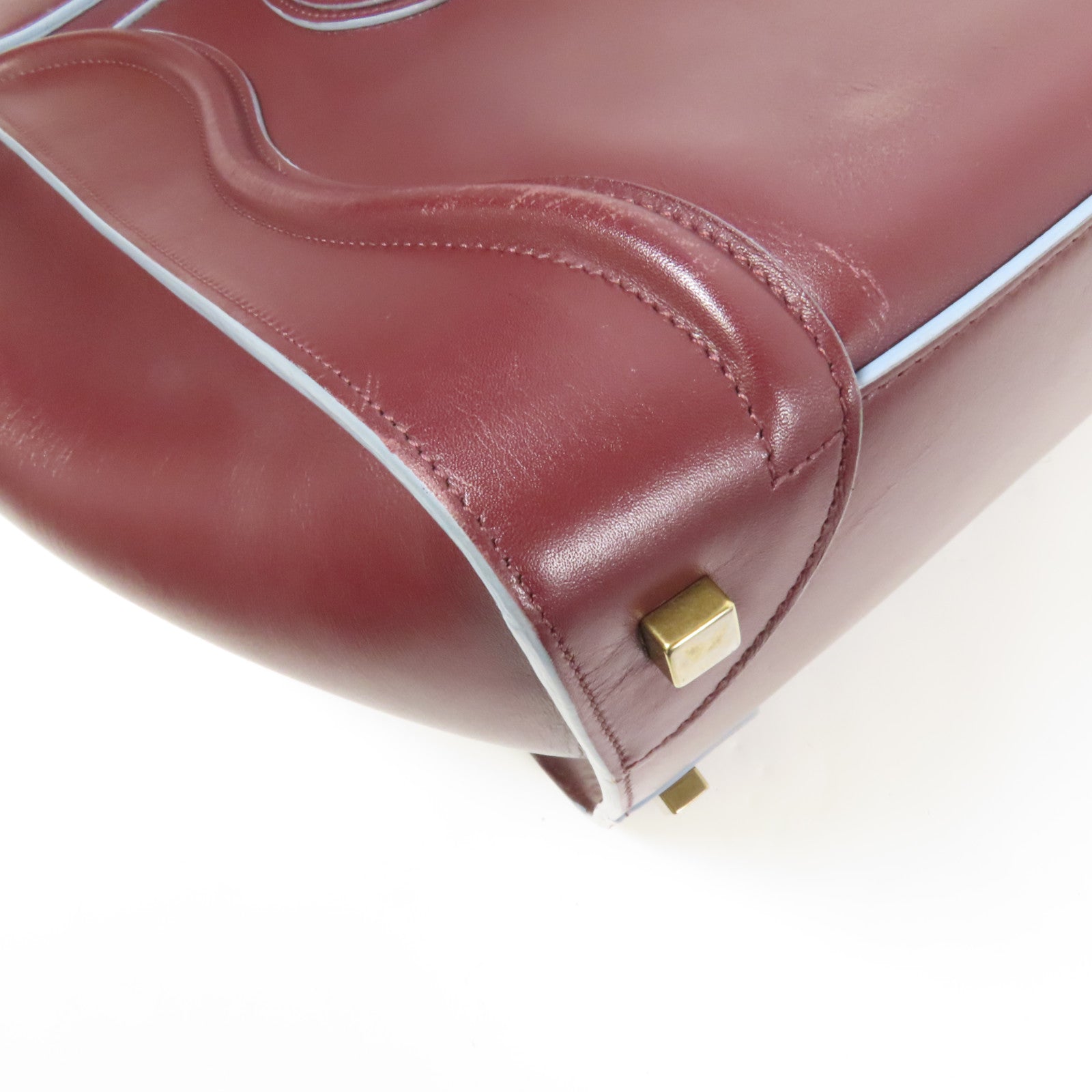 CELINE 牛皮皮革Mini Luggage金扣手挽袋