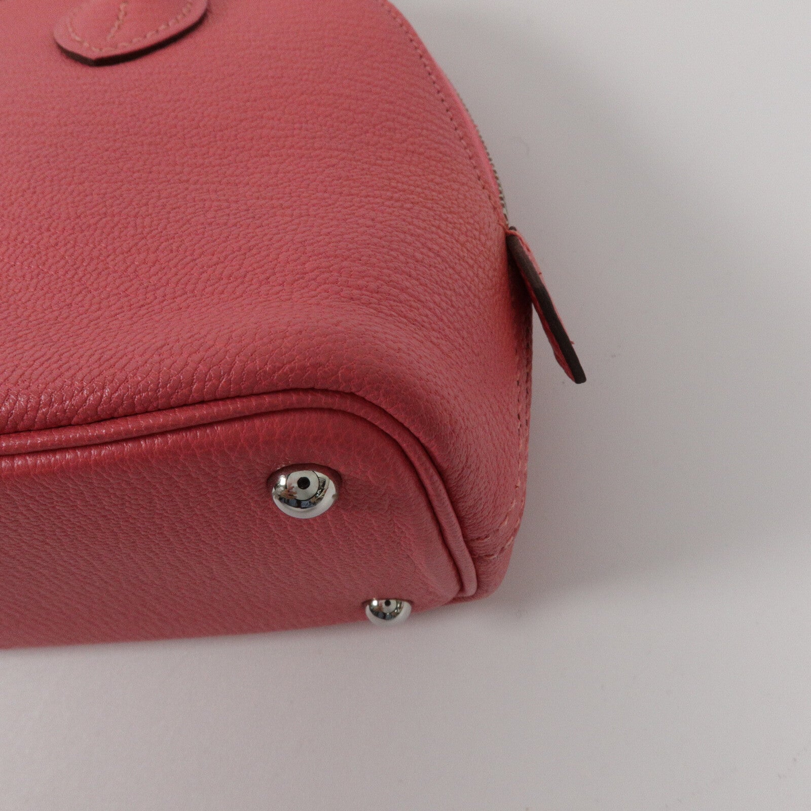 HERMES Chevre皮革Mini Bolide手挽肩背兩用袋Rose Azalee