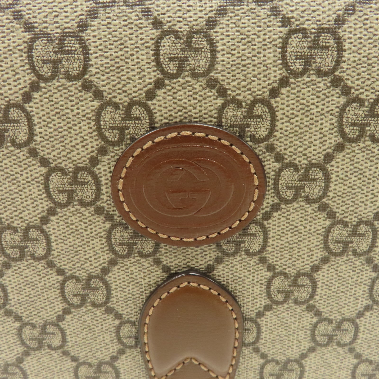 GUCCI 塗層帆布Shoulder Bag金扣肩背袋啡色
