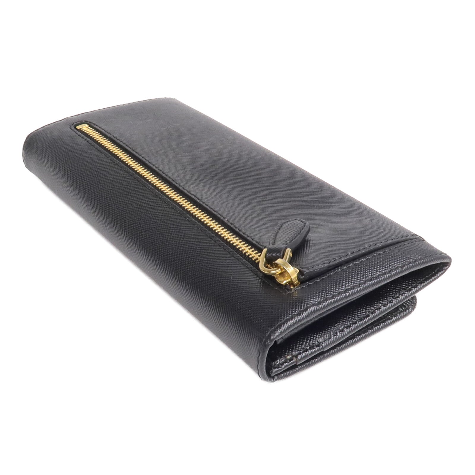 PRADA Saffiano皮革Long Wallet金扣長錢包