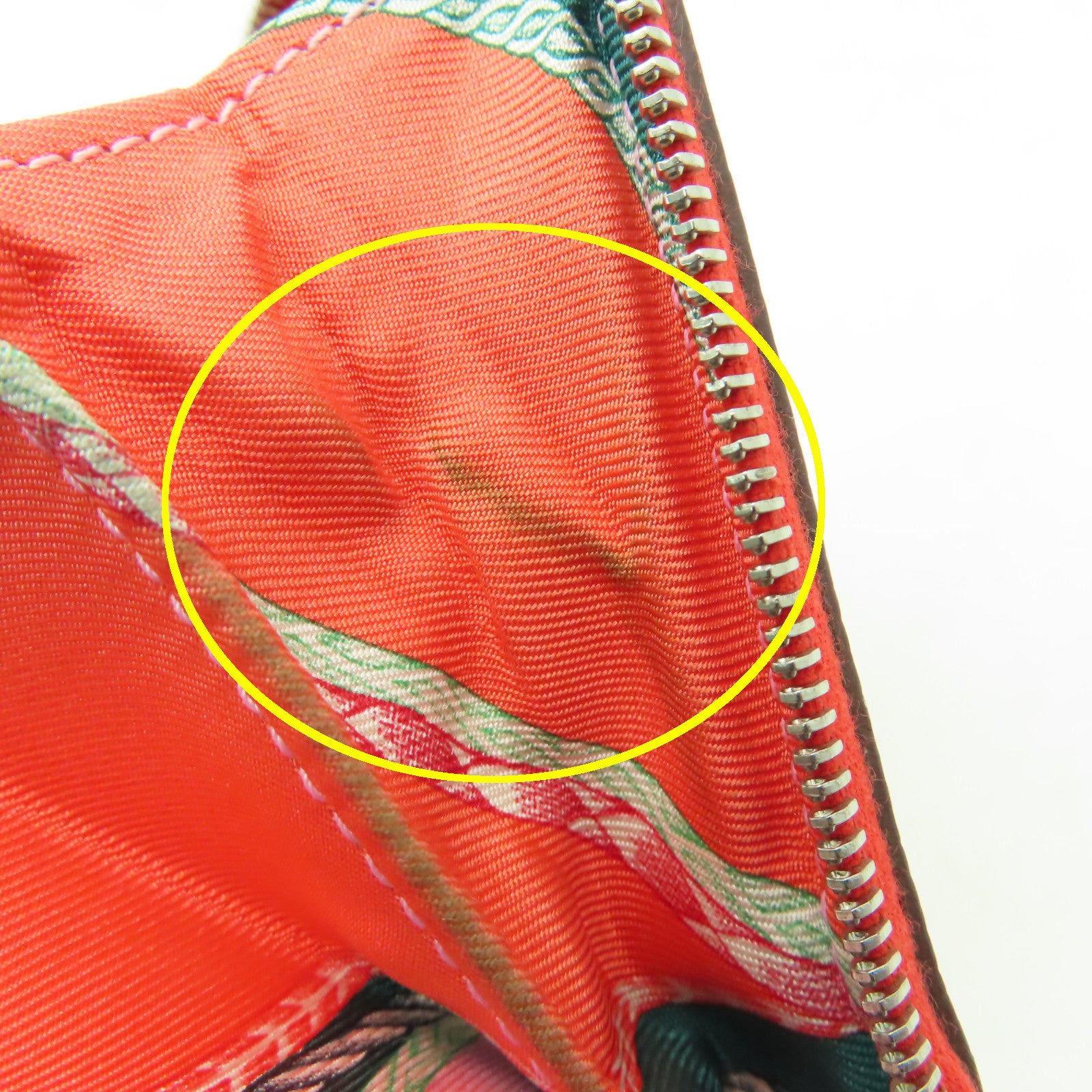 HERMES Clemence皮革Silk in Wallet銀扣錢包牡丹紅色
