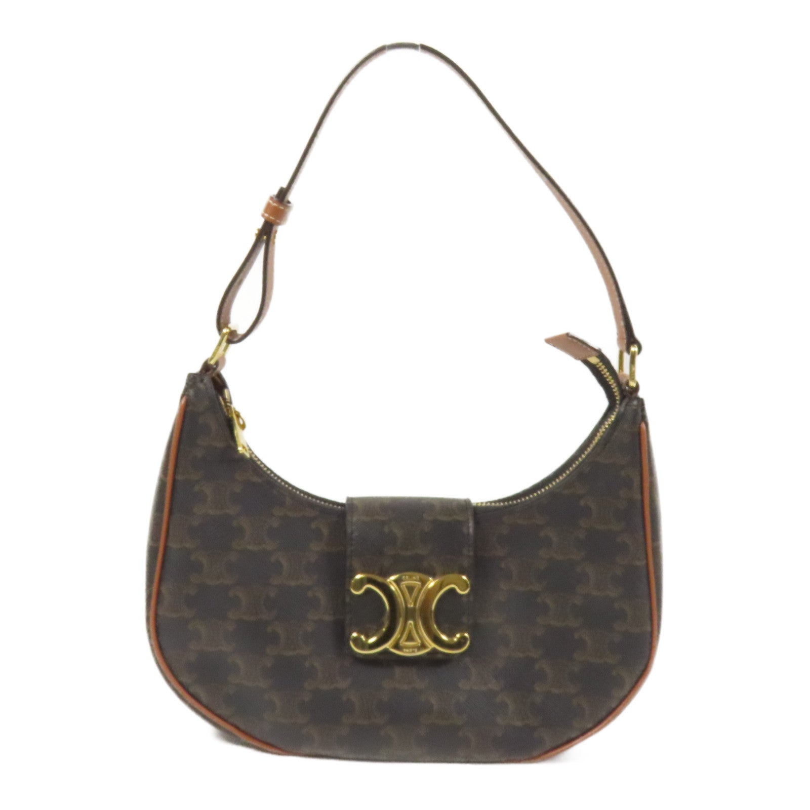 CELINE 塗層帆布AvaTriomphe金扣肩背袋