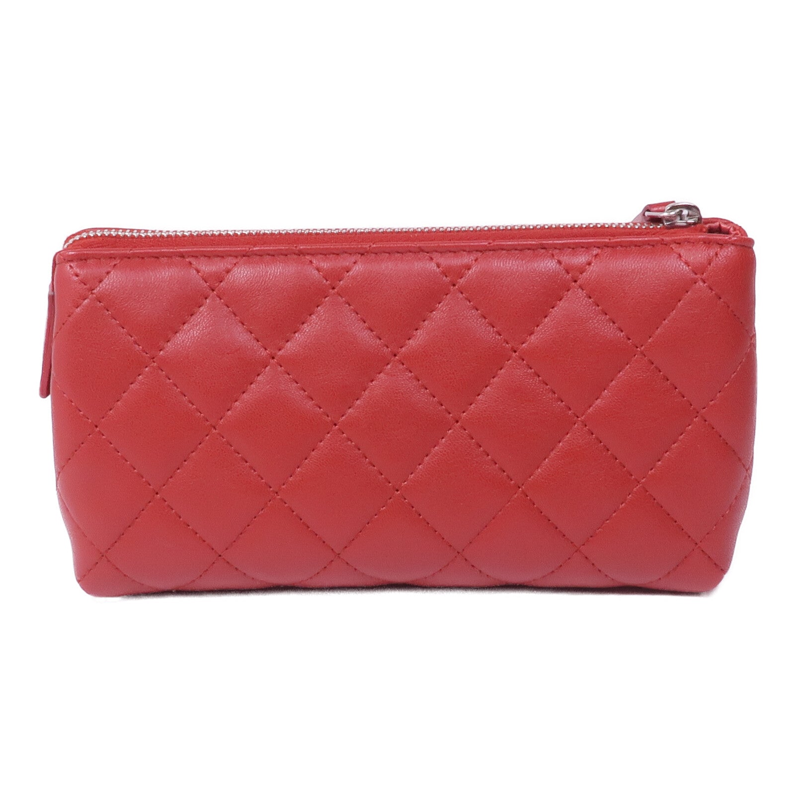 CHANEL 羊皮皮革Clutch Bag銀扣手拿包