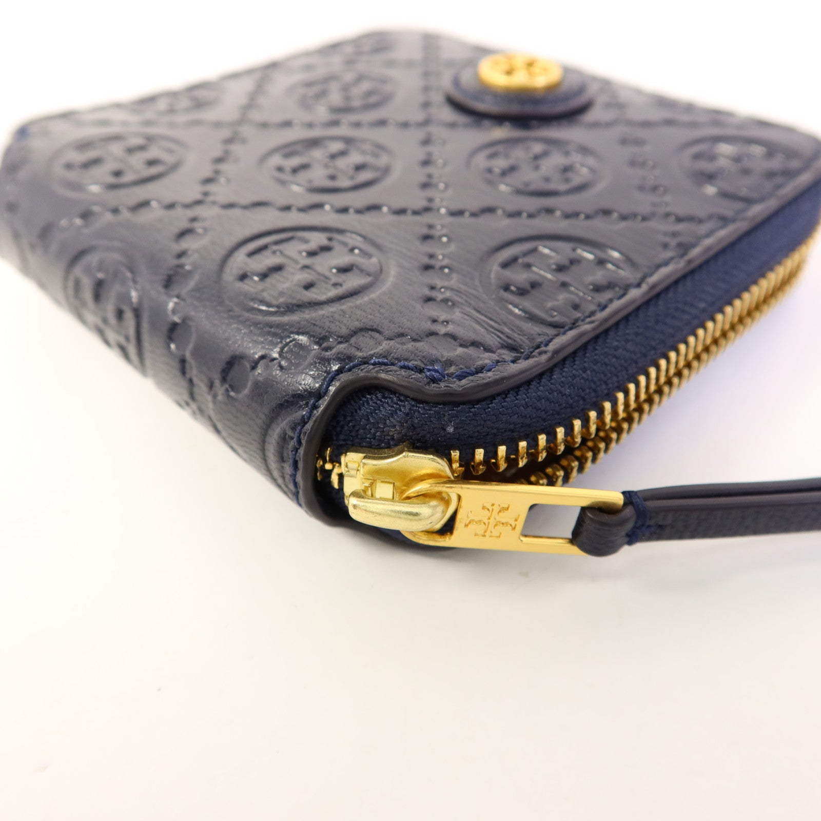 Tory Burch 牛皮皮革Round Wallet金扣錢包