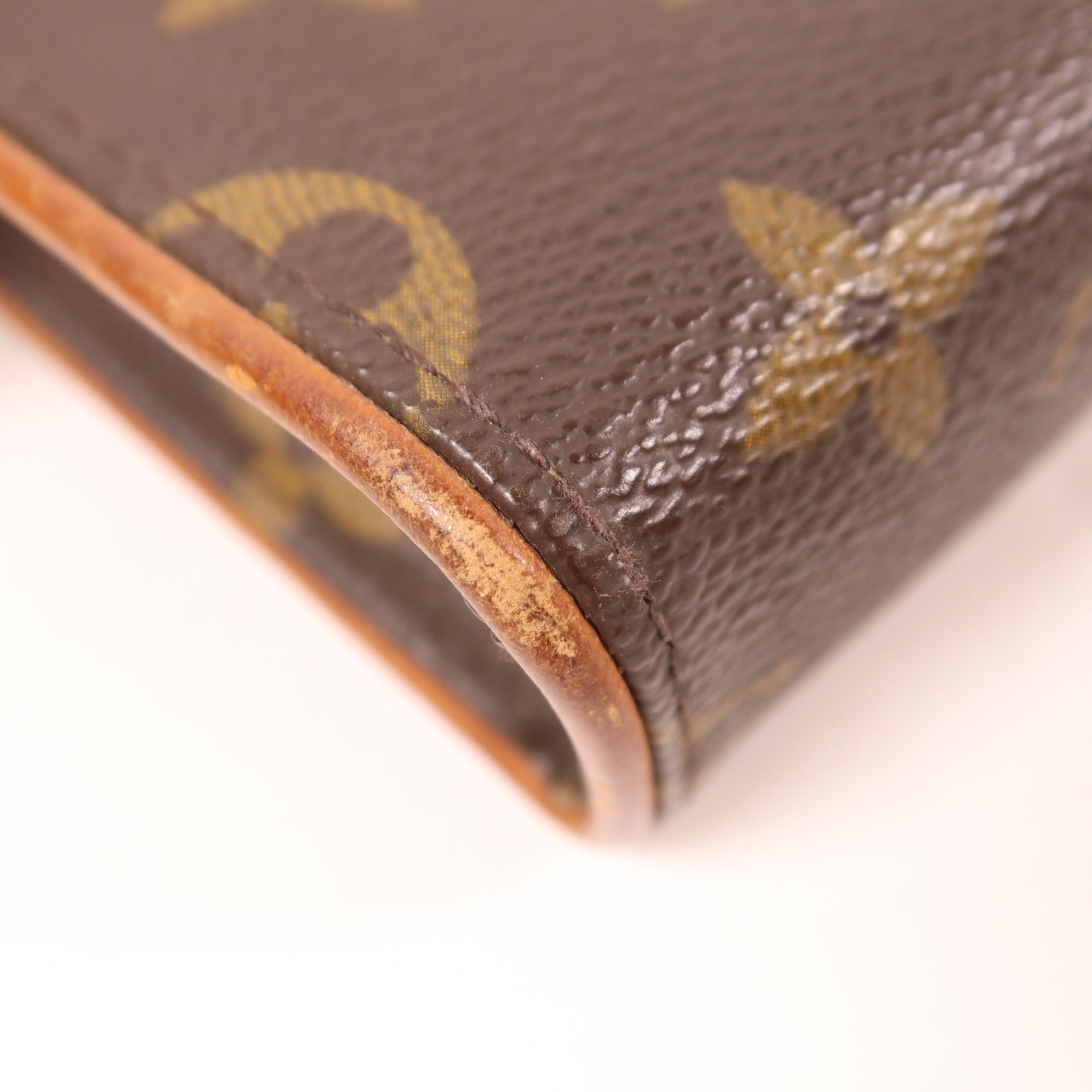 LOUIS VUITTON Monogram Pochette Florentine金扣腰包棕色