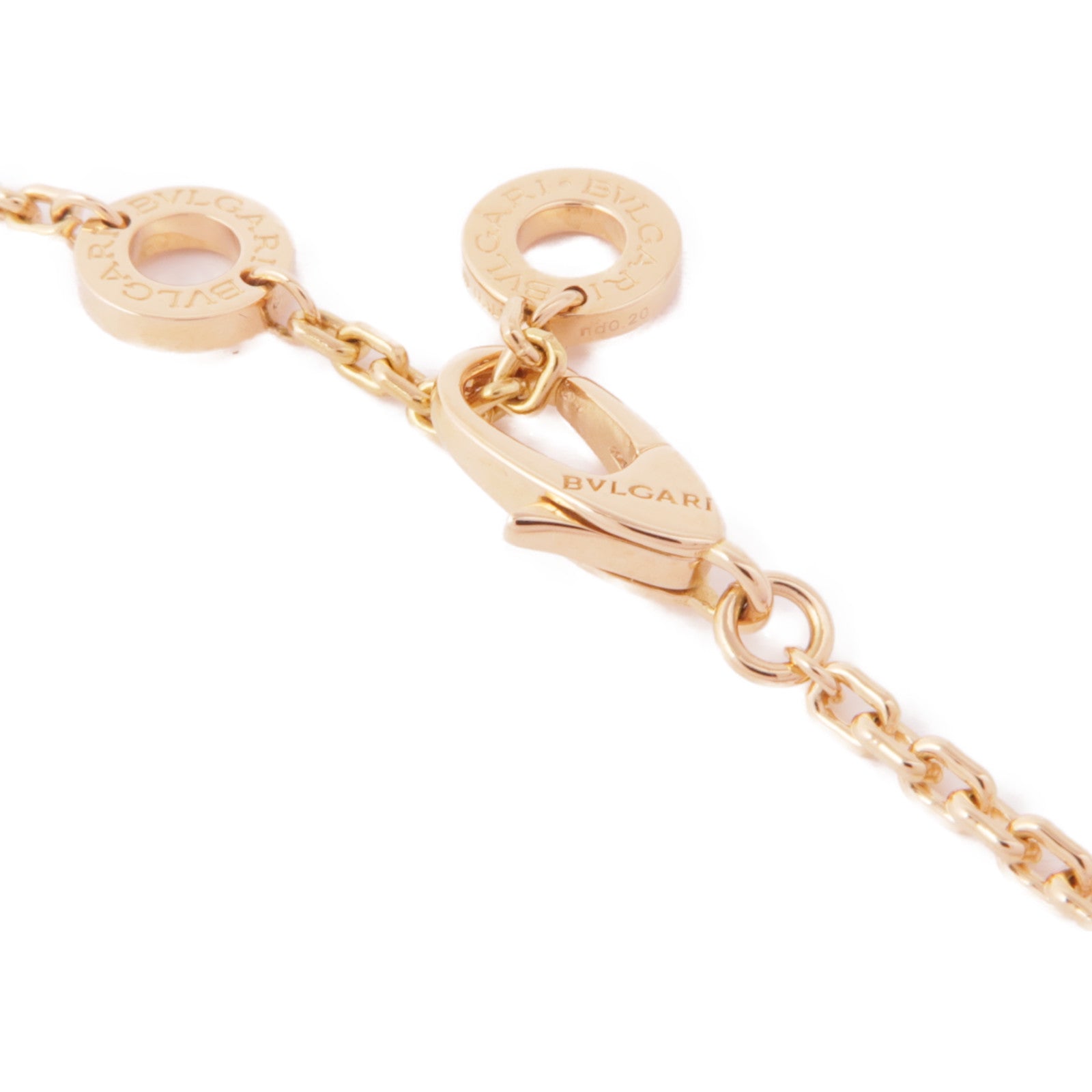 BVLGARI 18K玫瑰金Serpenti Viper Necklace縞瑪瑙/鑽石項鍊