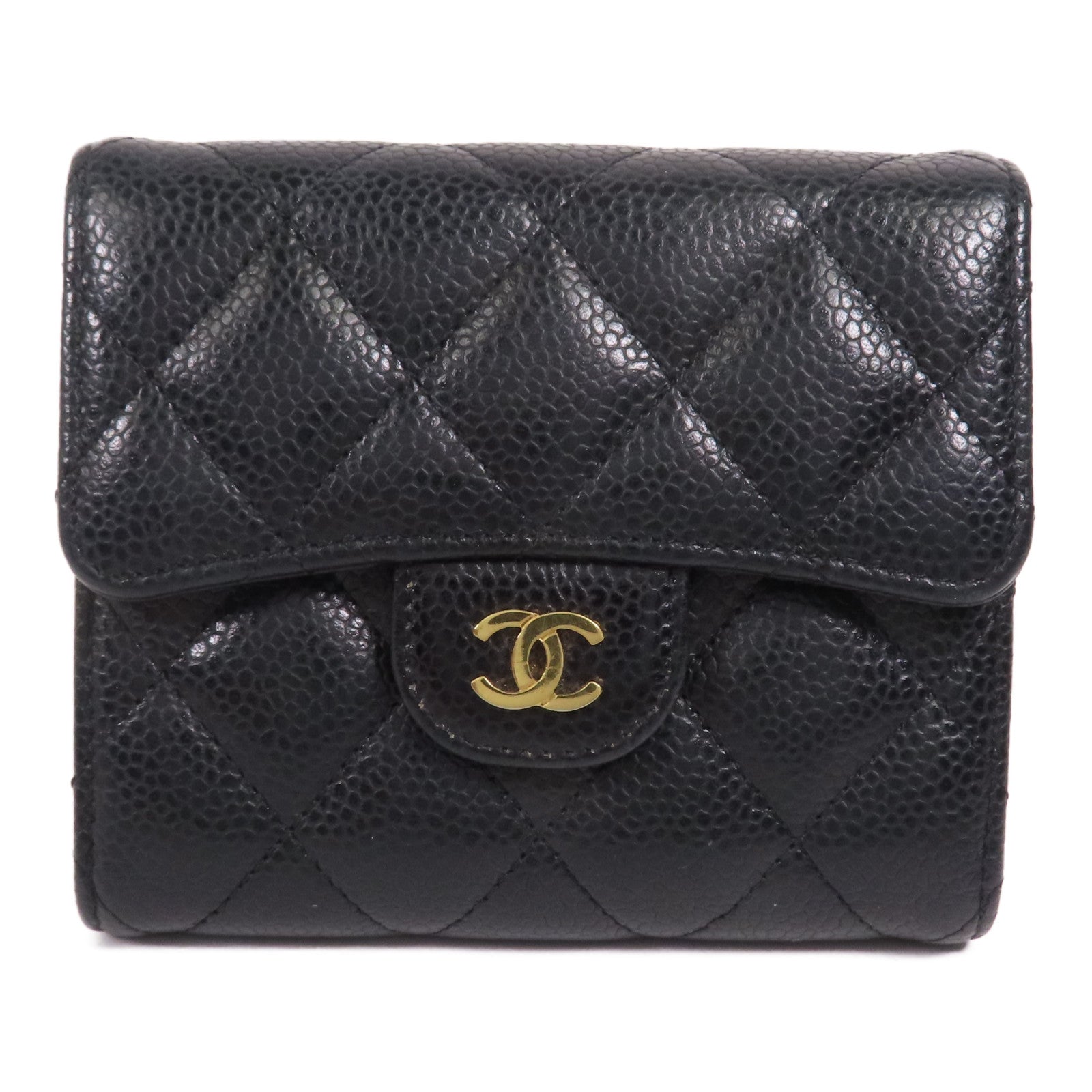 CHANEL 牛皮皮革Wallet金扣錢包