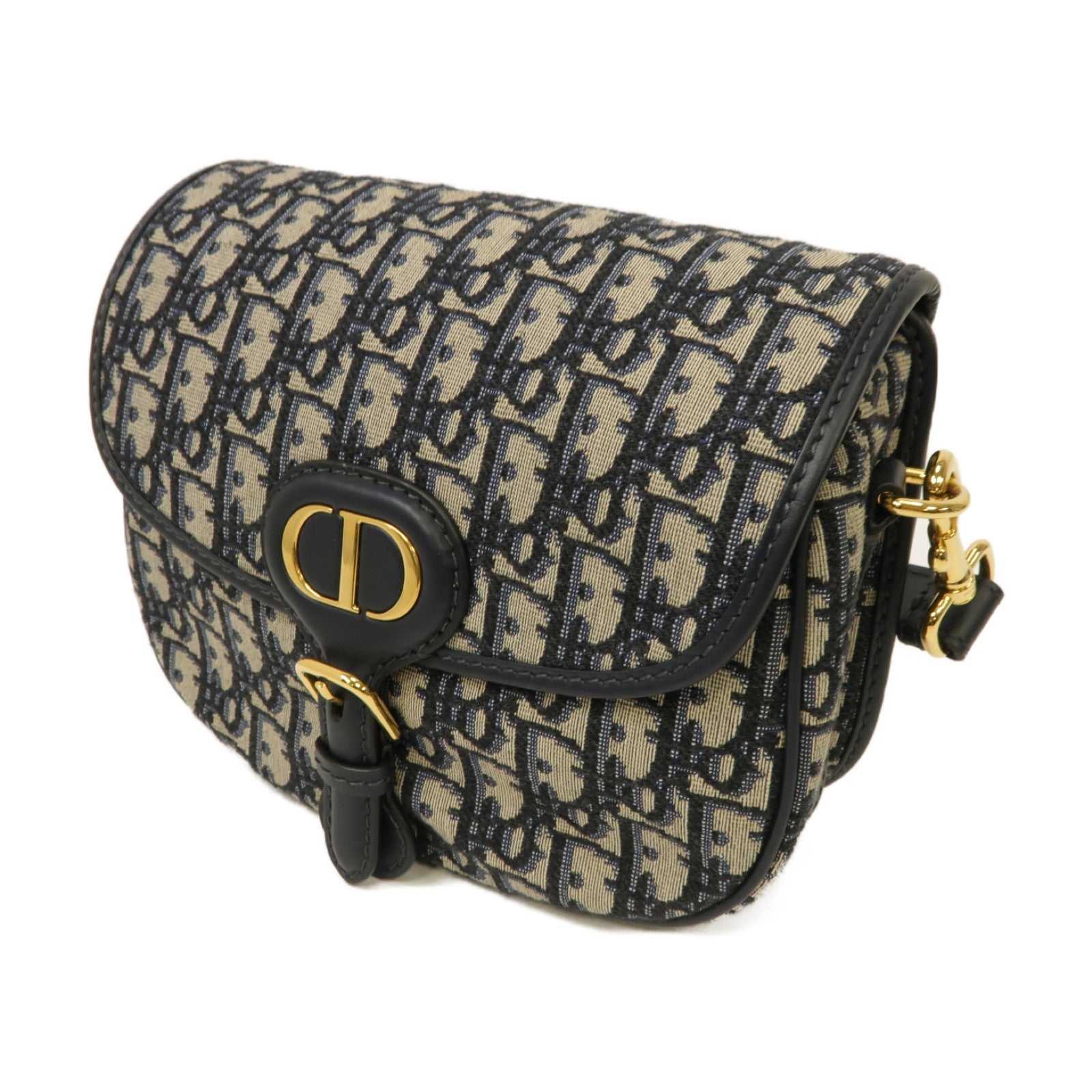 Dior 帆布Bobby Bag金扣肩背袋藍色