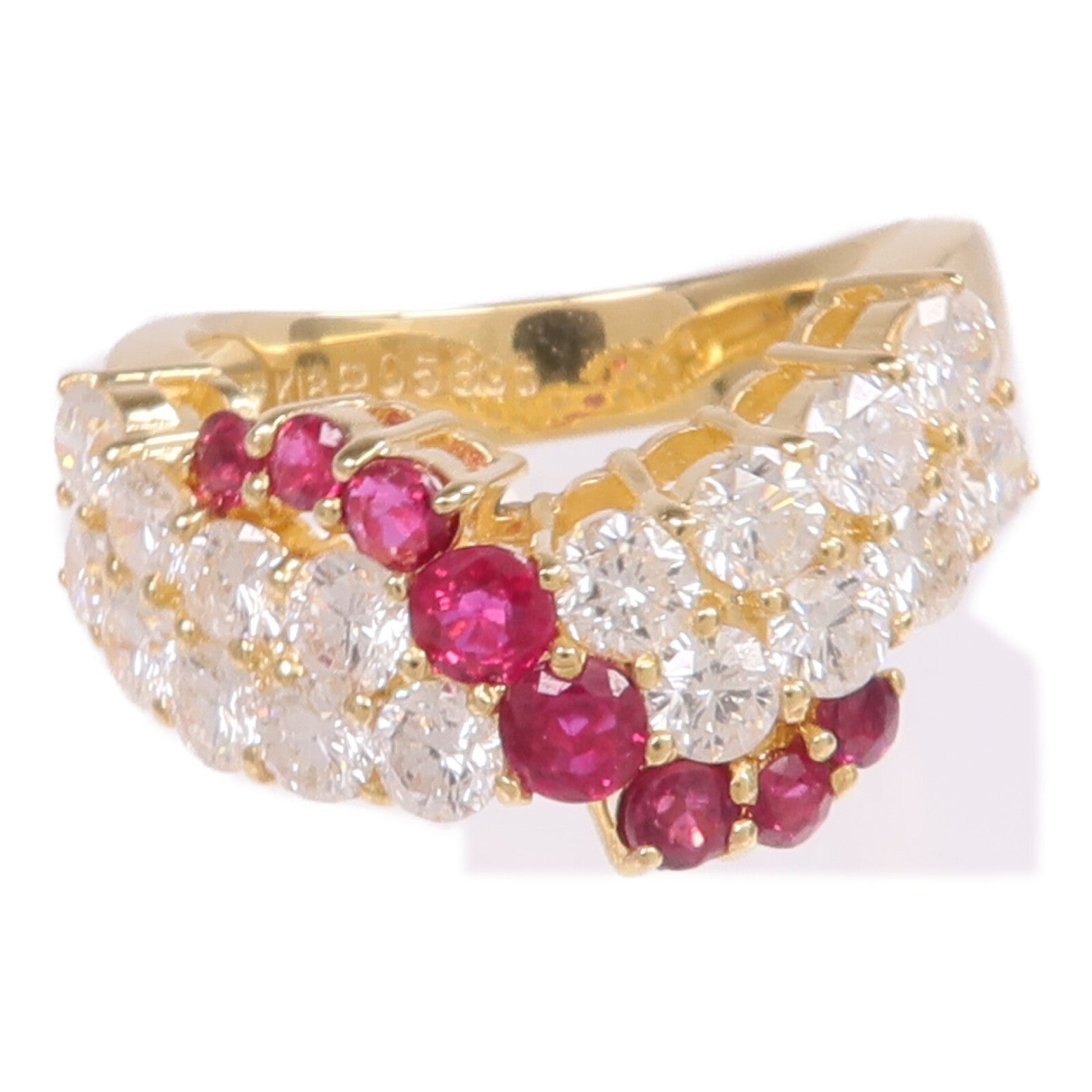 JEWELRY 【激減優惠】18K黃金Ruby Diamond Ring紅寶石/鑽石戒指US#5.5