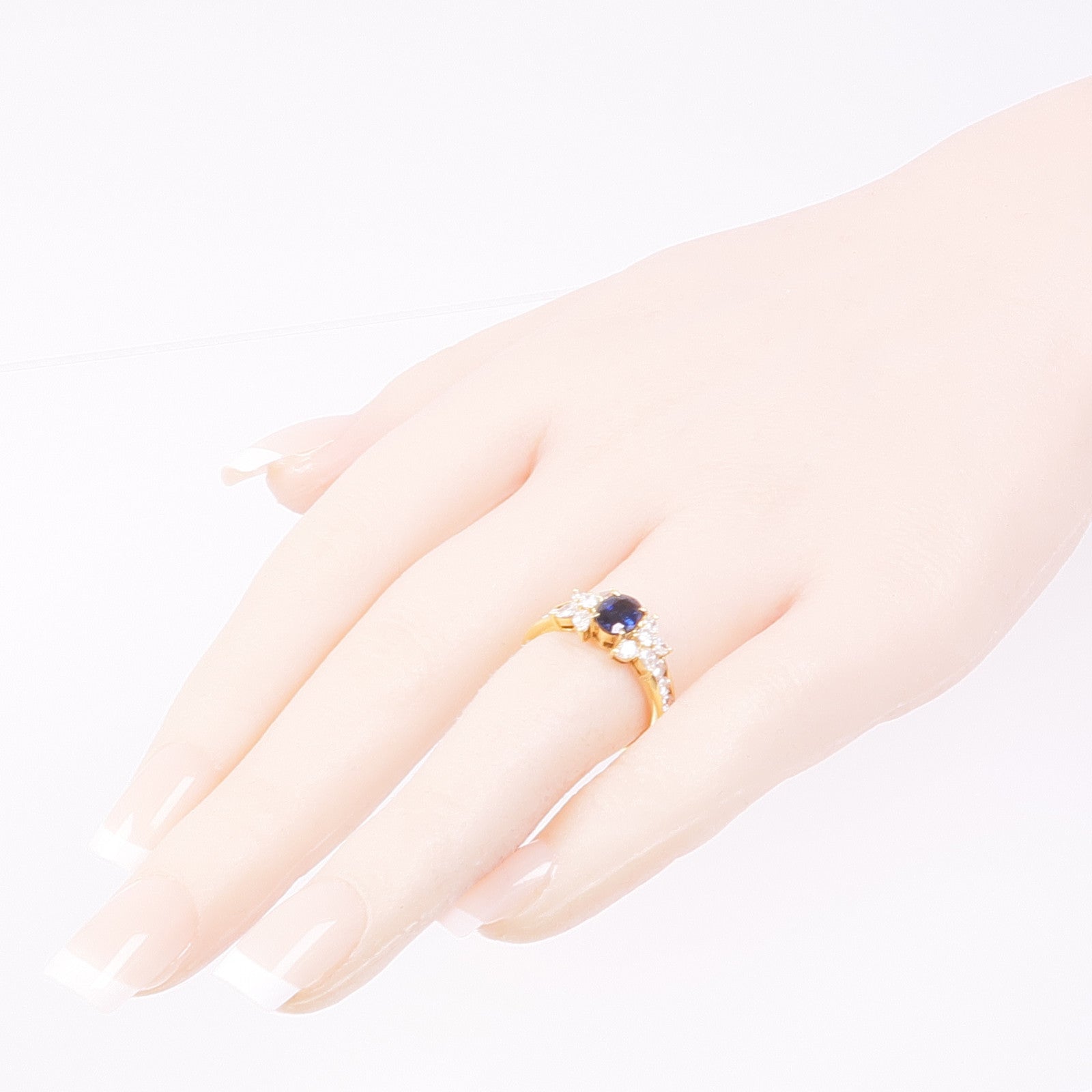 JEWELRY 18K黃金Sapphire Diamond Ring藍寶石/鑽石戒指US#6.25