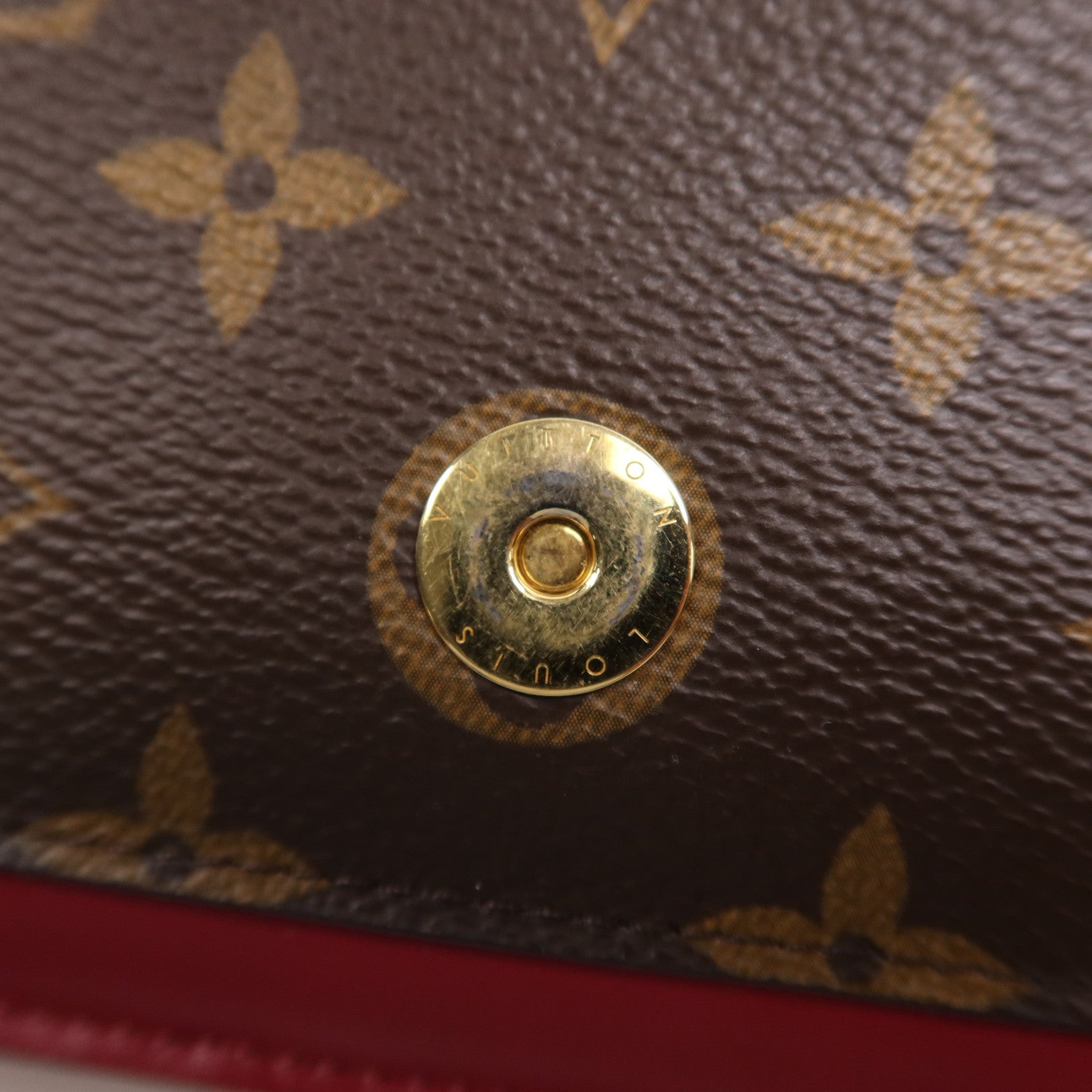 LOUIS VUITTON Monogram Portefeuille Flore金扣鏈帶肩背袋