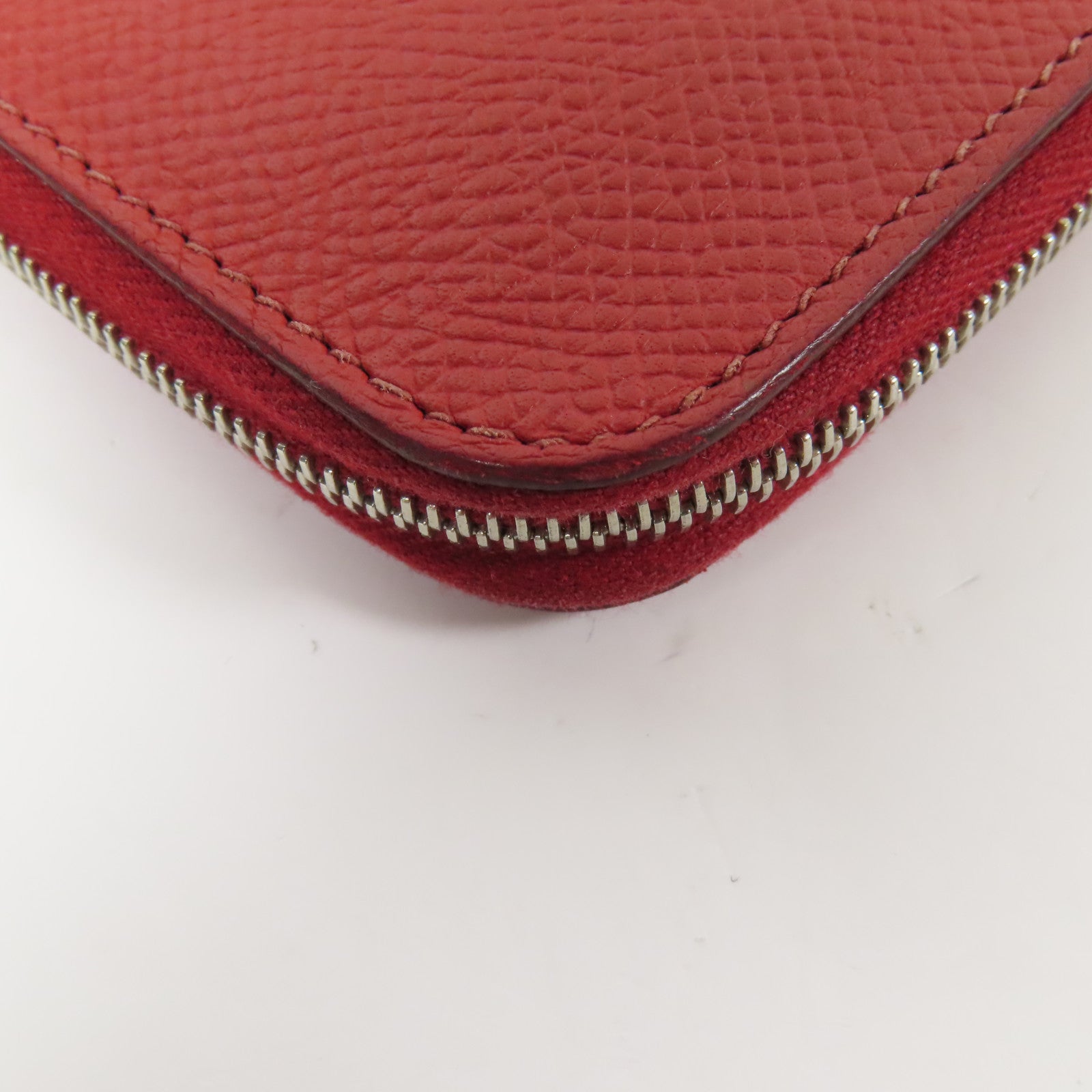 HERMES Epsom皮革Azap Wallet銀扣長錢包Rouge