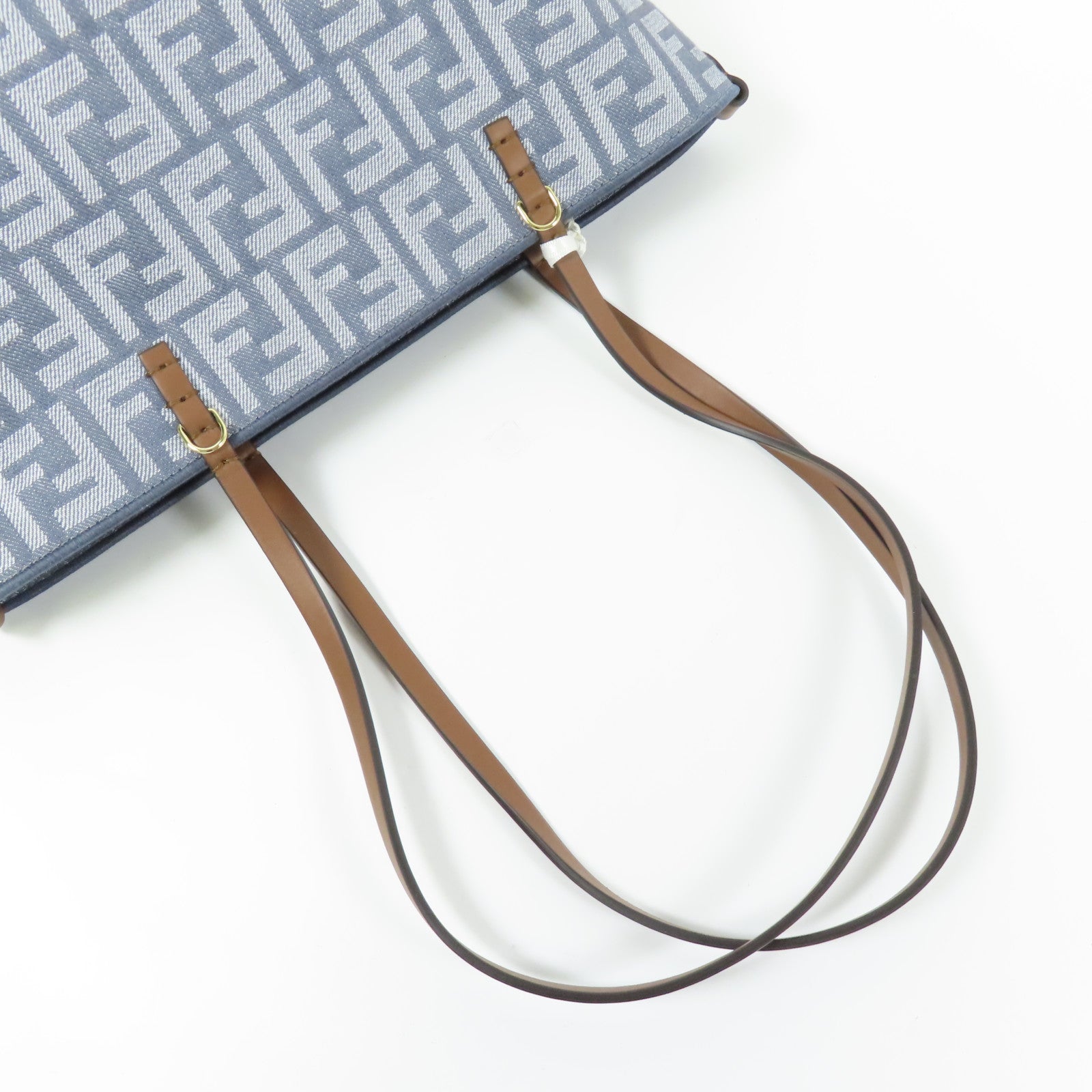 FENDI GHW Small Roll Shoulder Bag 8BH424 AUT4 F1SXQ Denim Blue