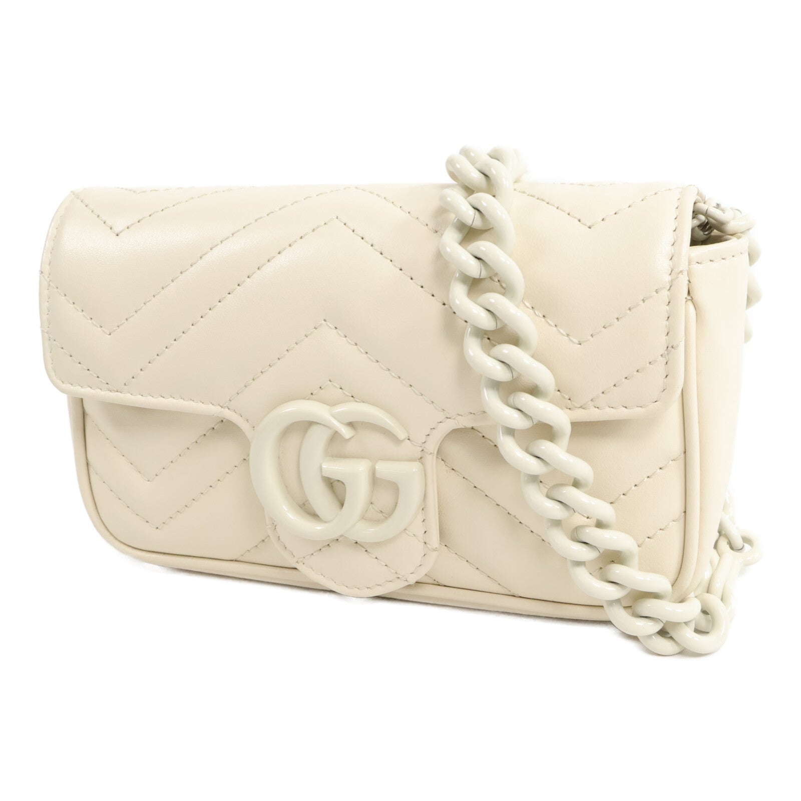 GUCCI 牛皮皮革Marmont Belt Bag鏈帶肩背袋