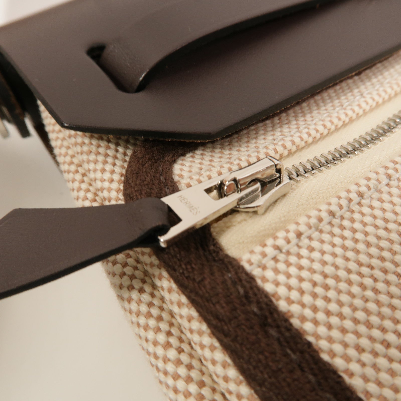 HERMES 帆布Mini Herbag肩背袋Ebene