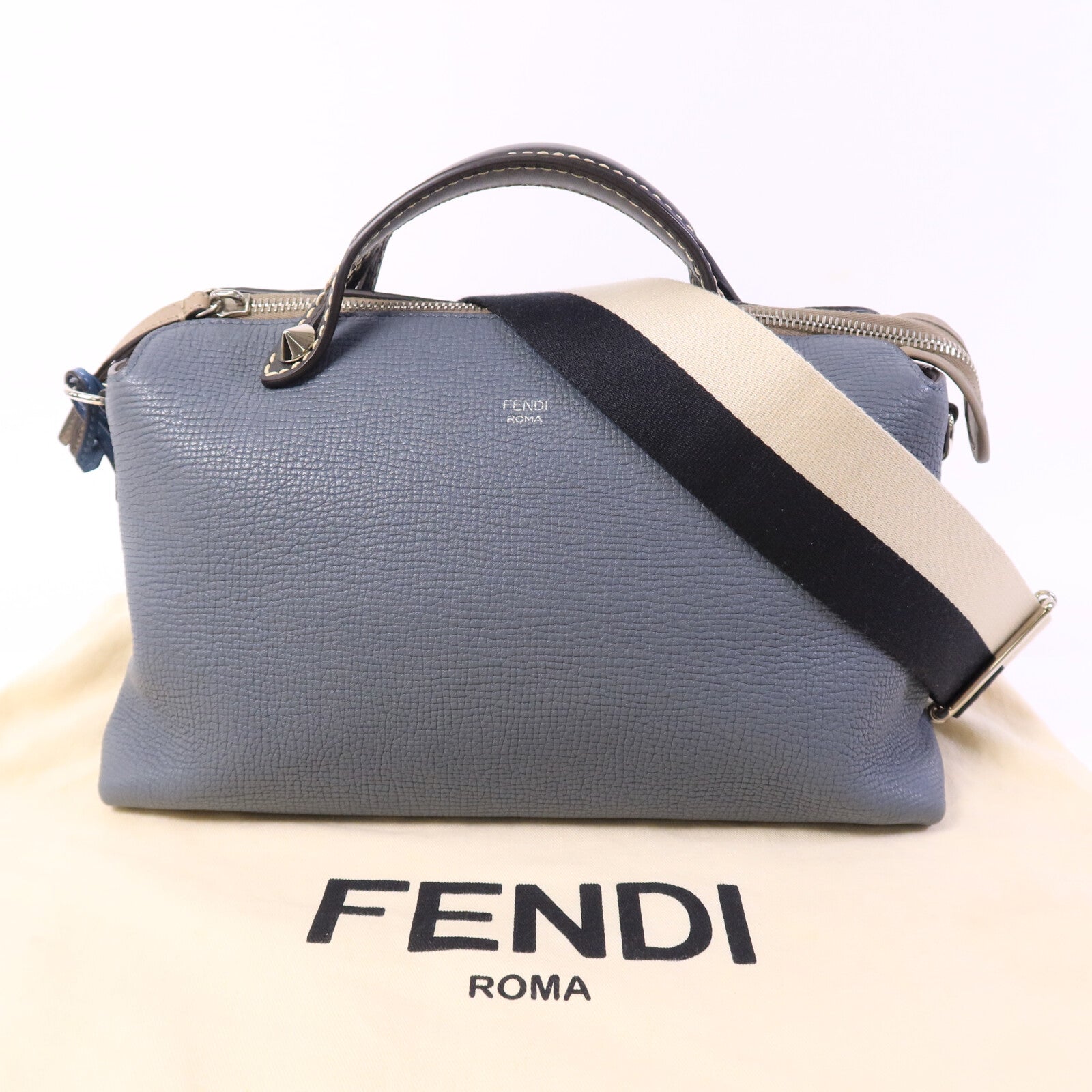 FENDI 牛皮皮革By The Way銀扣手挽肩背兩用袋