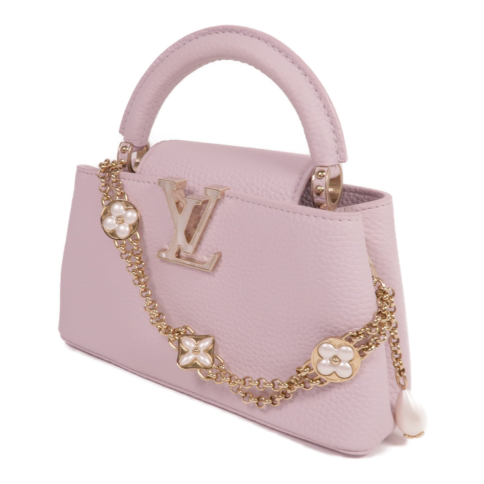 LOUIS VUITTON 牛皮皮革Capucines East West Mini Shoulder Bag金扣手挽肩背兩用袋