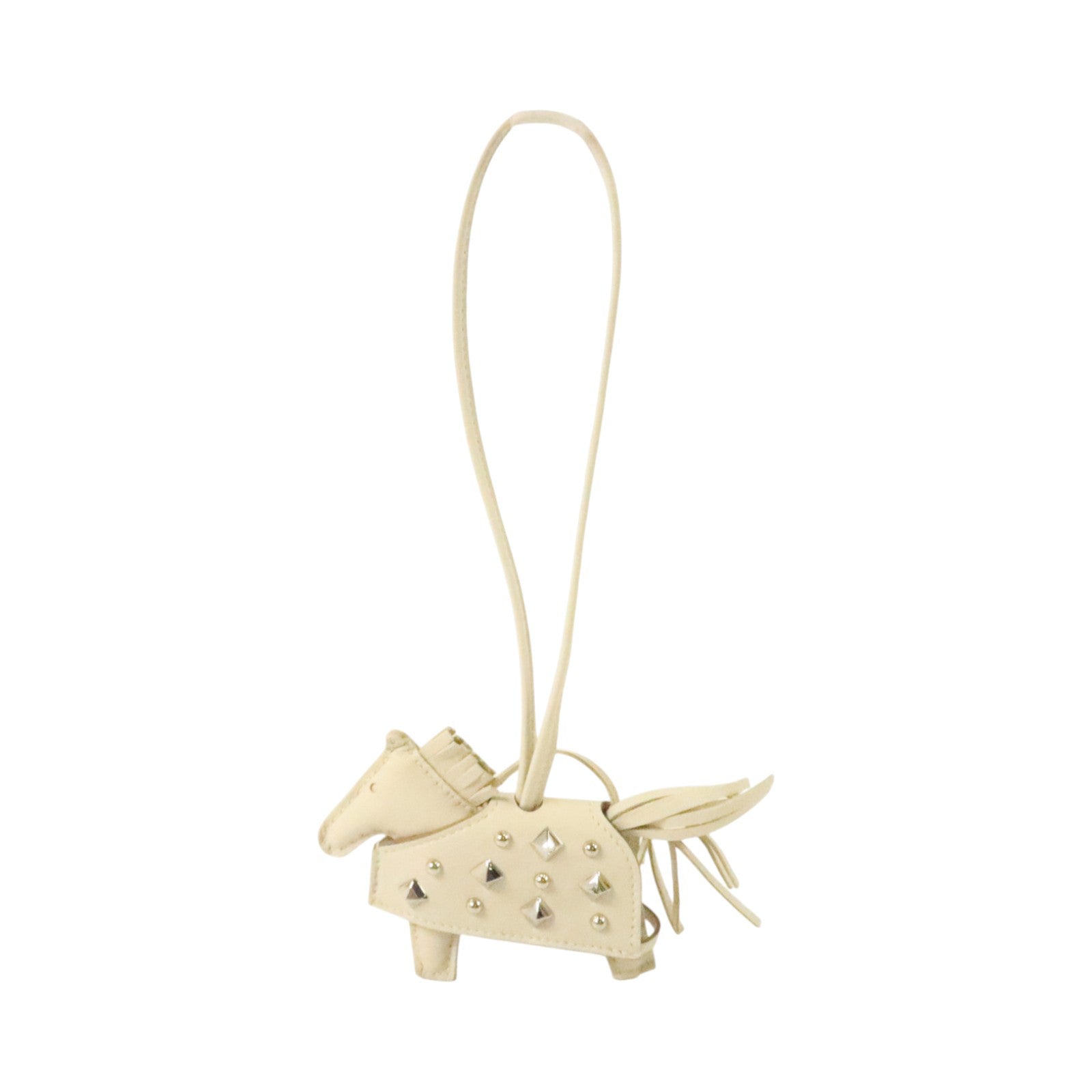 HERMES Milo皮革Rodeo Robeo Rock PM掛飾Craie
