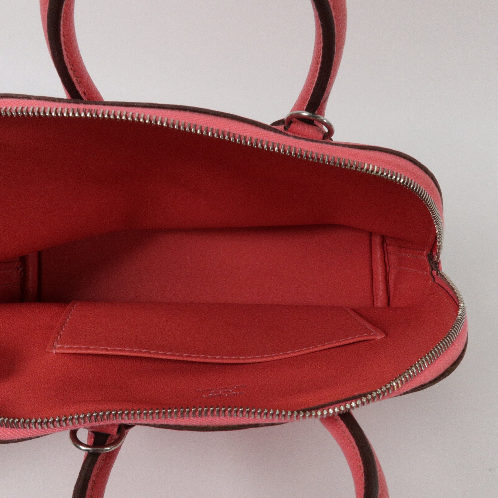 HERMES Chevre皮革Mini Bolide手挽肩背兩用袋Rose Azalee