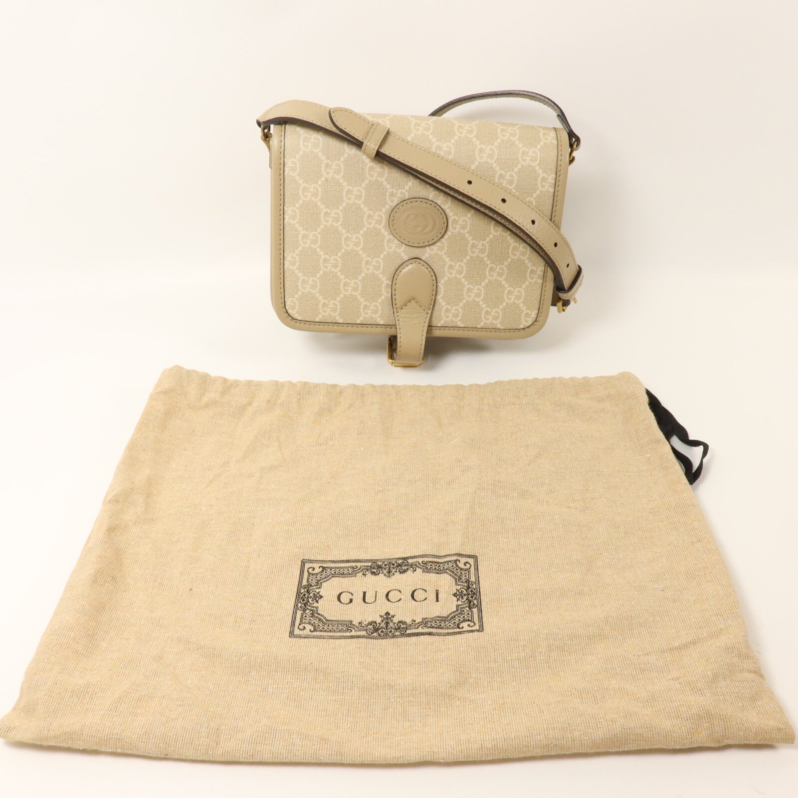 GUCCI 塗層帆布Retro GG Supreme肩背袋