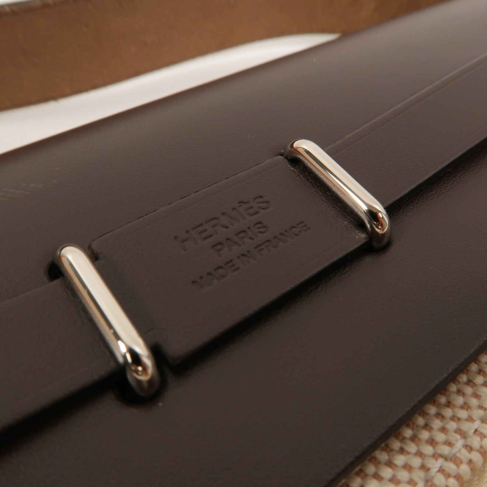 HERMES 帆布Mini Herbag肩背袋Ebene