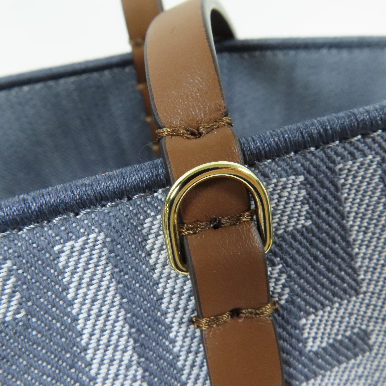 FENDI GHW Small Roll Shoulder Bag 8BH424 AUT4 F1SXQ Denim Blue