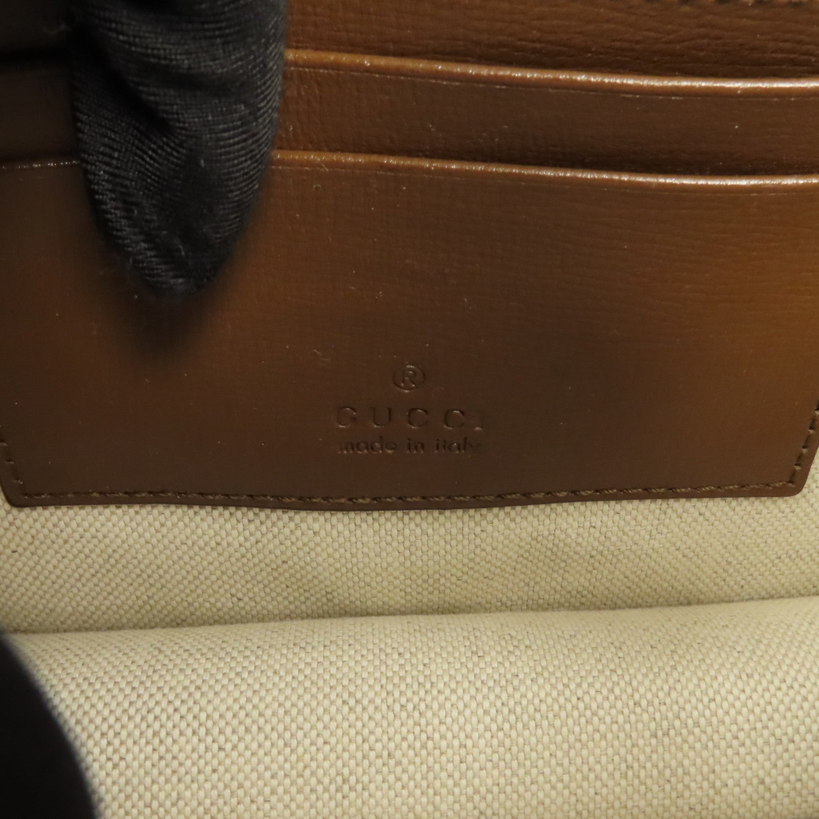 GUCCI 塗層帆布Shoulder Bag金扣肩背袋啡色