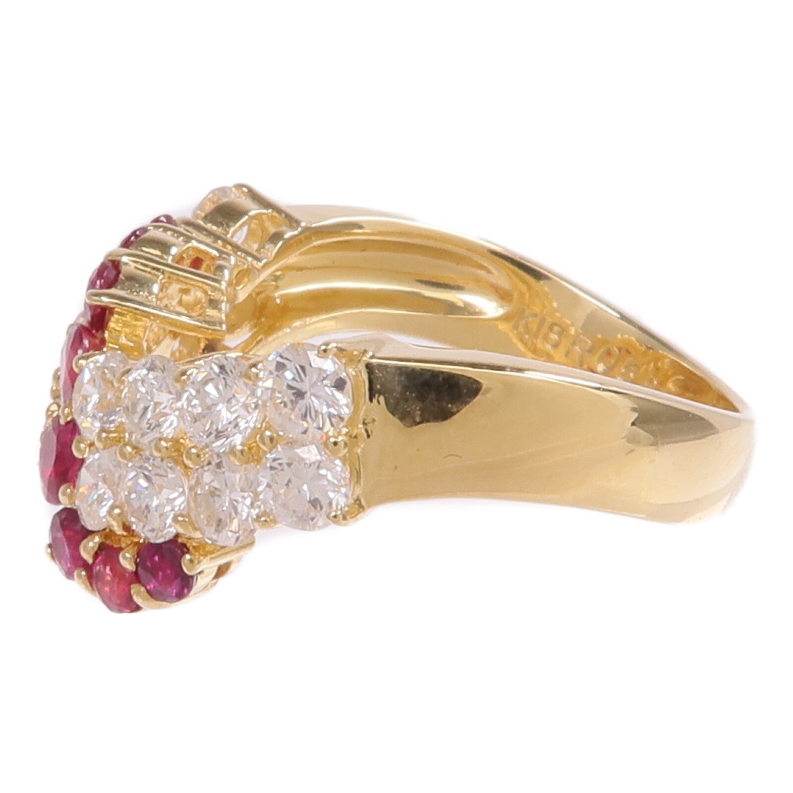 JEWELRY 【激減優惠】18K黃金Ruby Diamond Ring紅寶石/鑽石戒指US#5.5