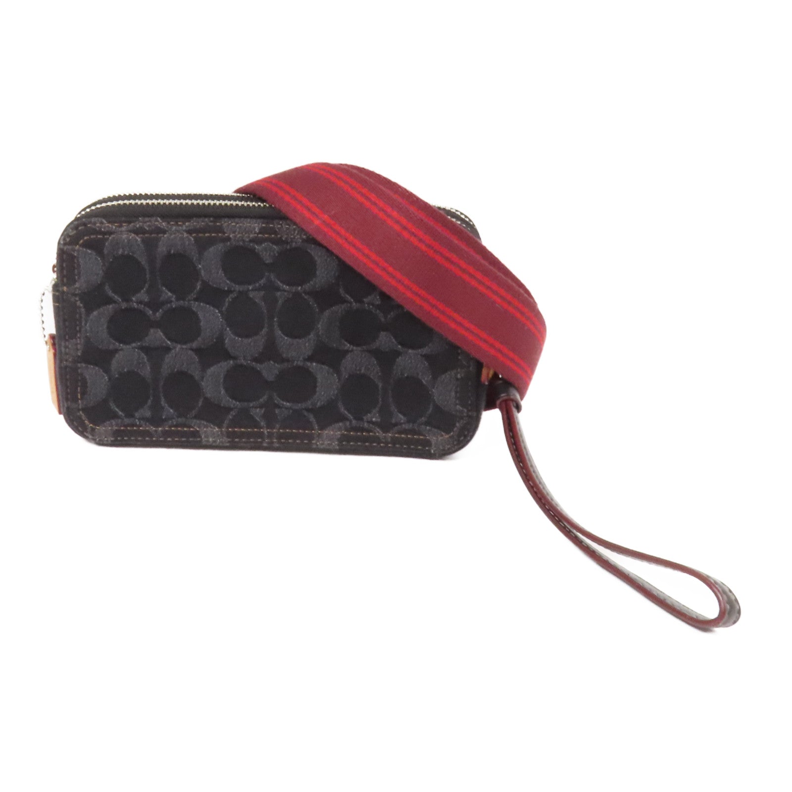 COACH 帆布Shoulder Bag銀扣肩背袋