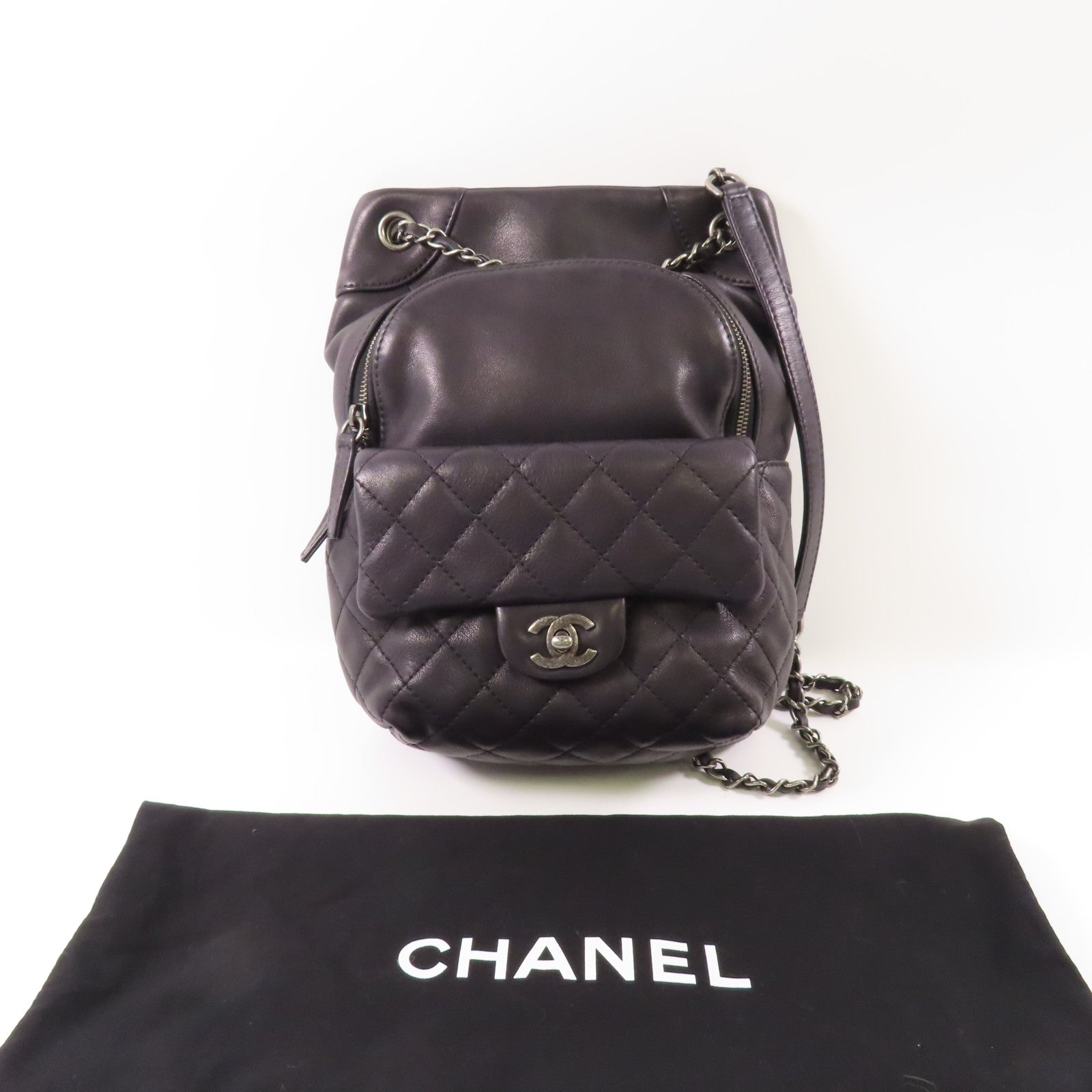 CHANEL CC SHW Backpack Calfskin Black