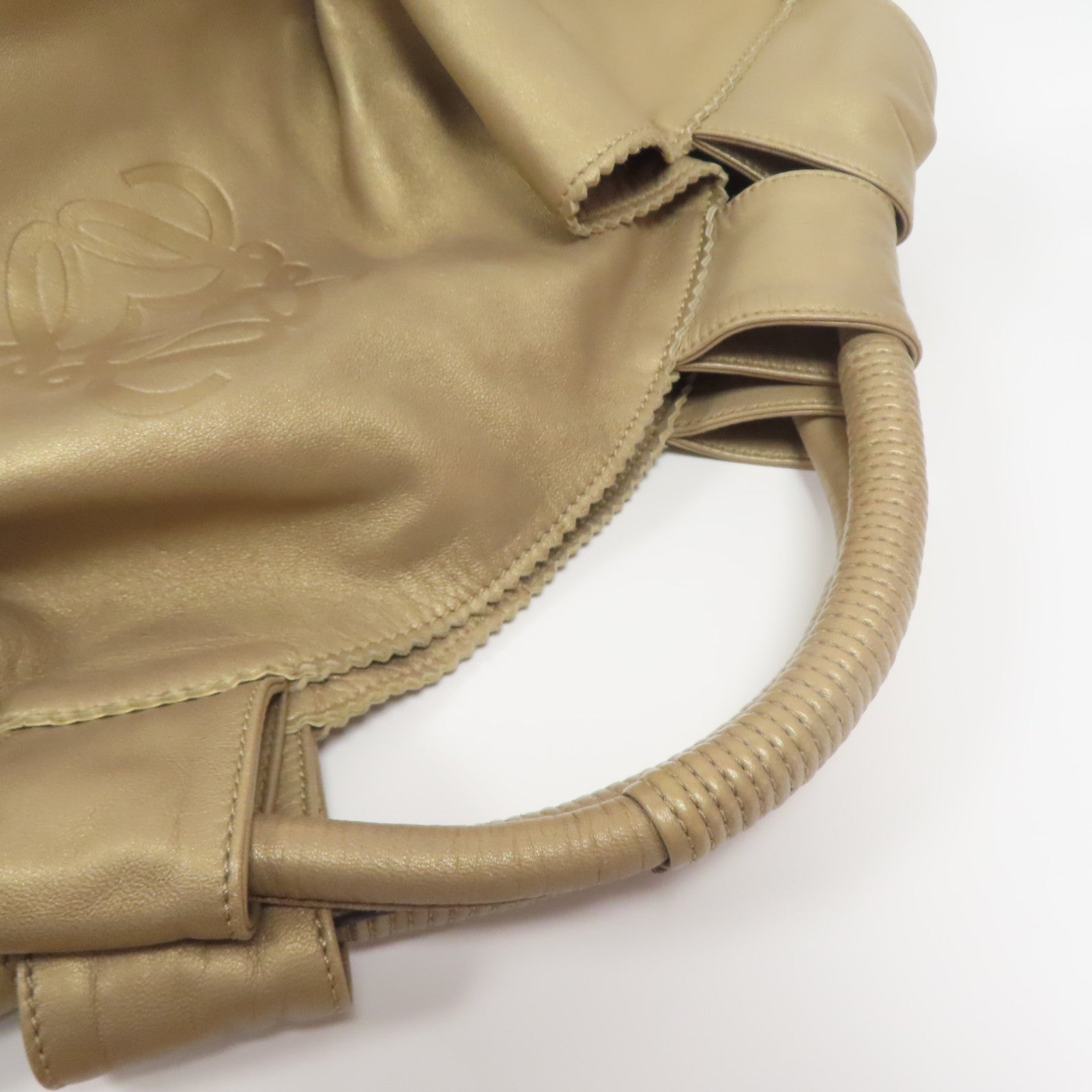LOEWE 【激減優惠】牛皮皮革Hand Bag金扣手挽袋金色
