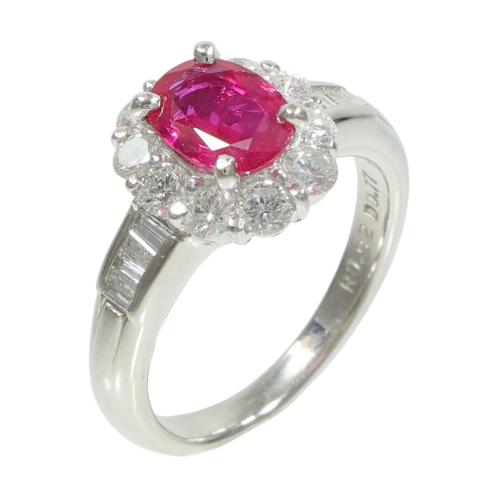 JEWELRY PT900鉑金Ruby Diamond紅寶石/鑽石戒指