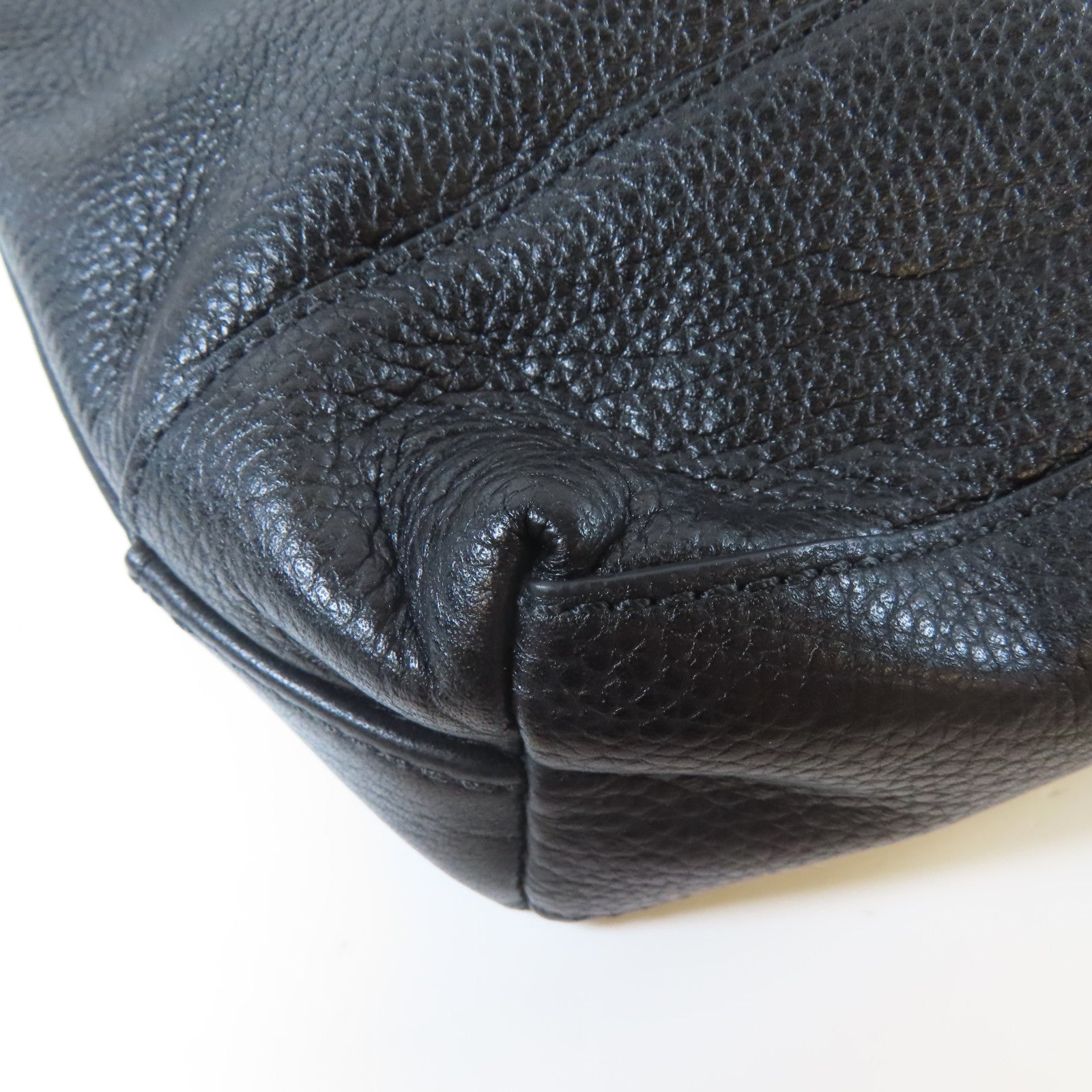 COACH 【激減優惠】牛皮皮革Shoulder Bag銀扣肩背袋黑色