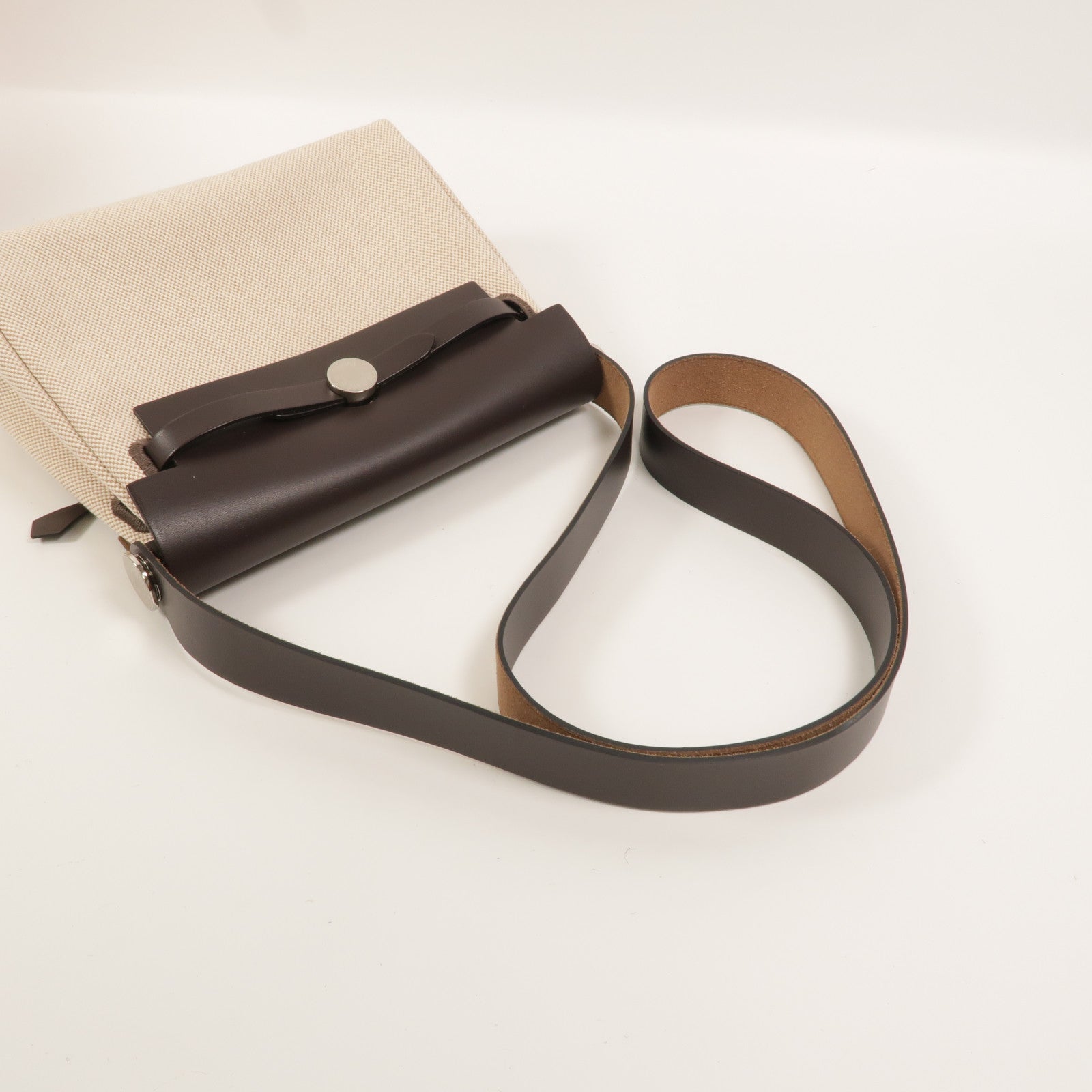 HERMES 帆布Mini Herbag肩背袋Ebene