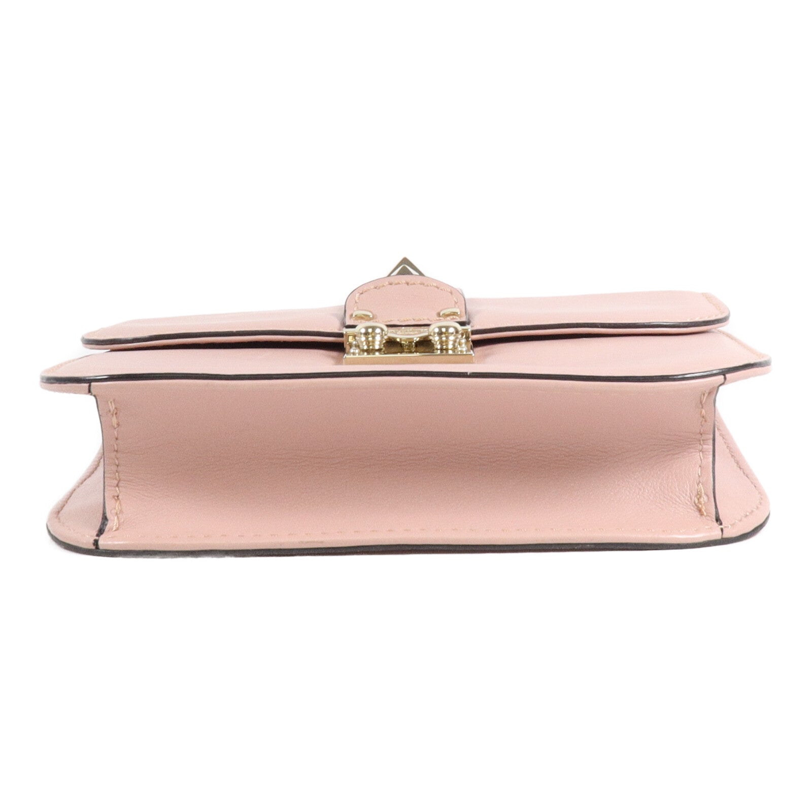 Valentino 牛皮皮革Garavani Glam Lock鏈帶肩背袋