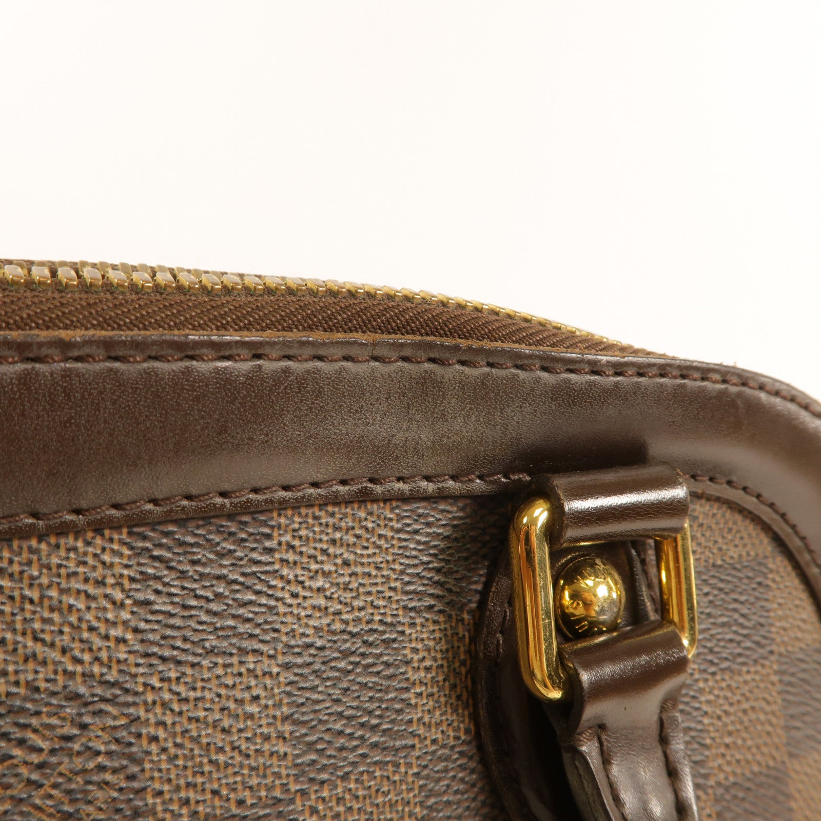 LOUIS VUITTON Damier Trevi金扣手挽肩背兩用袋棕色