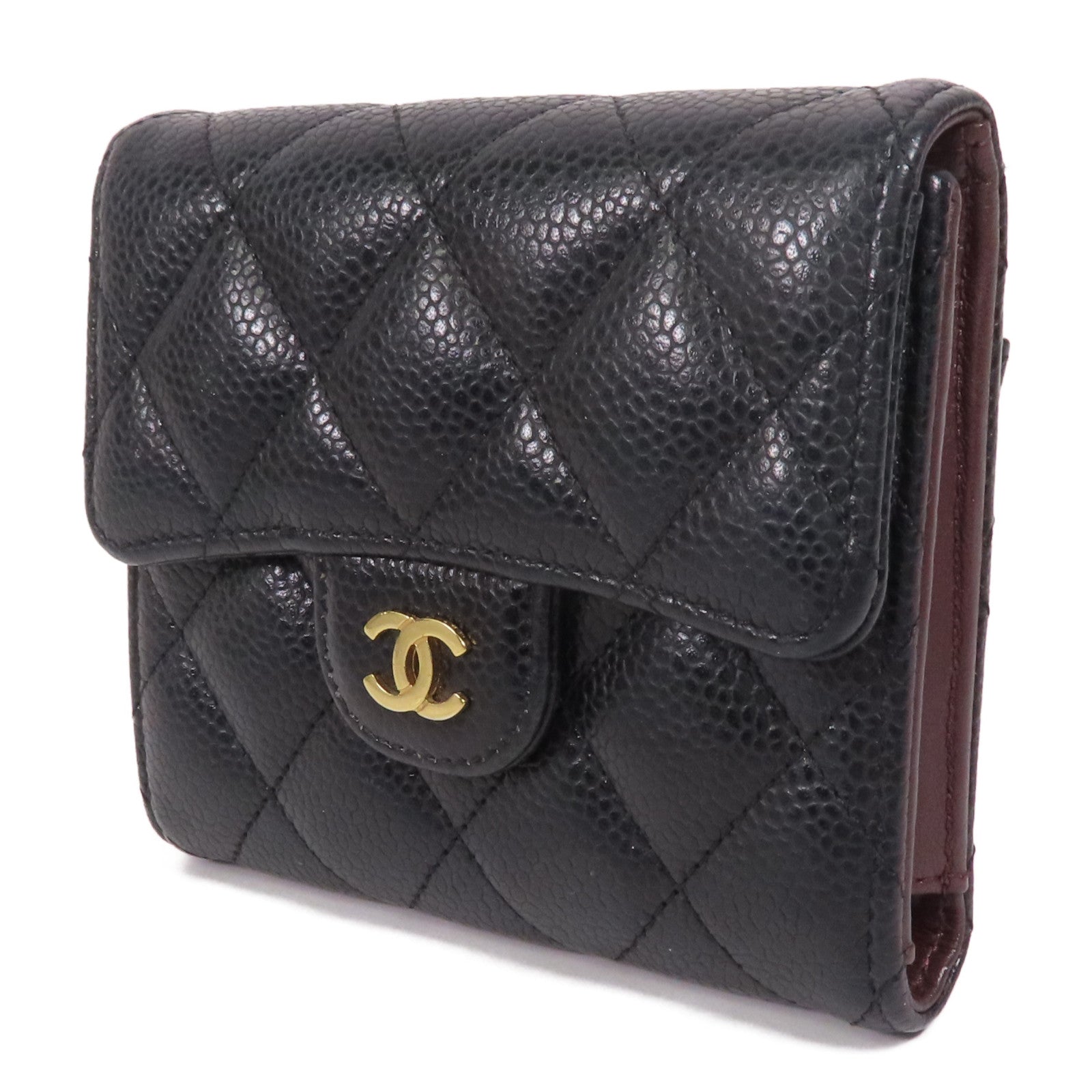 CHANEL 牛皮皮革Wallet金扣錢包