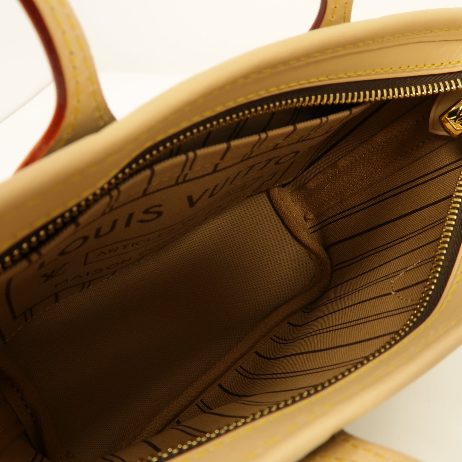 LOUIS VUITTON Monogram Neverfull BB金扣手挽肩背兩用袋棕色