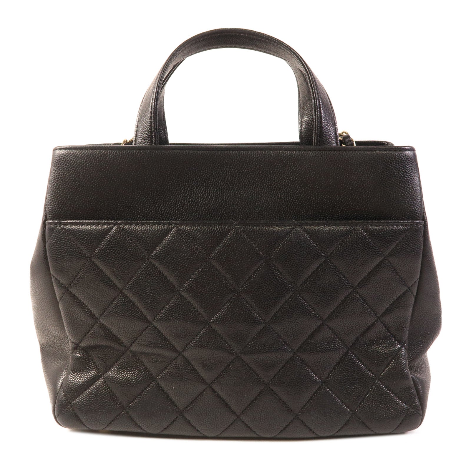CHANEL 牛皮皮革2 Way Shoulder金扣鏈帶手挽肩背兩用袋