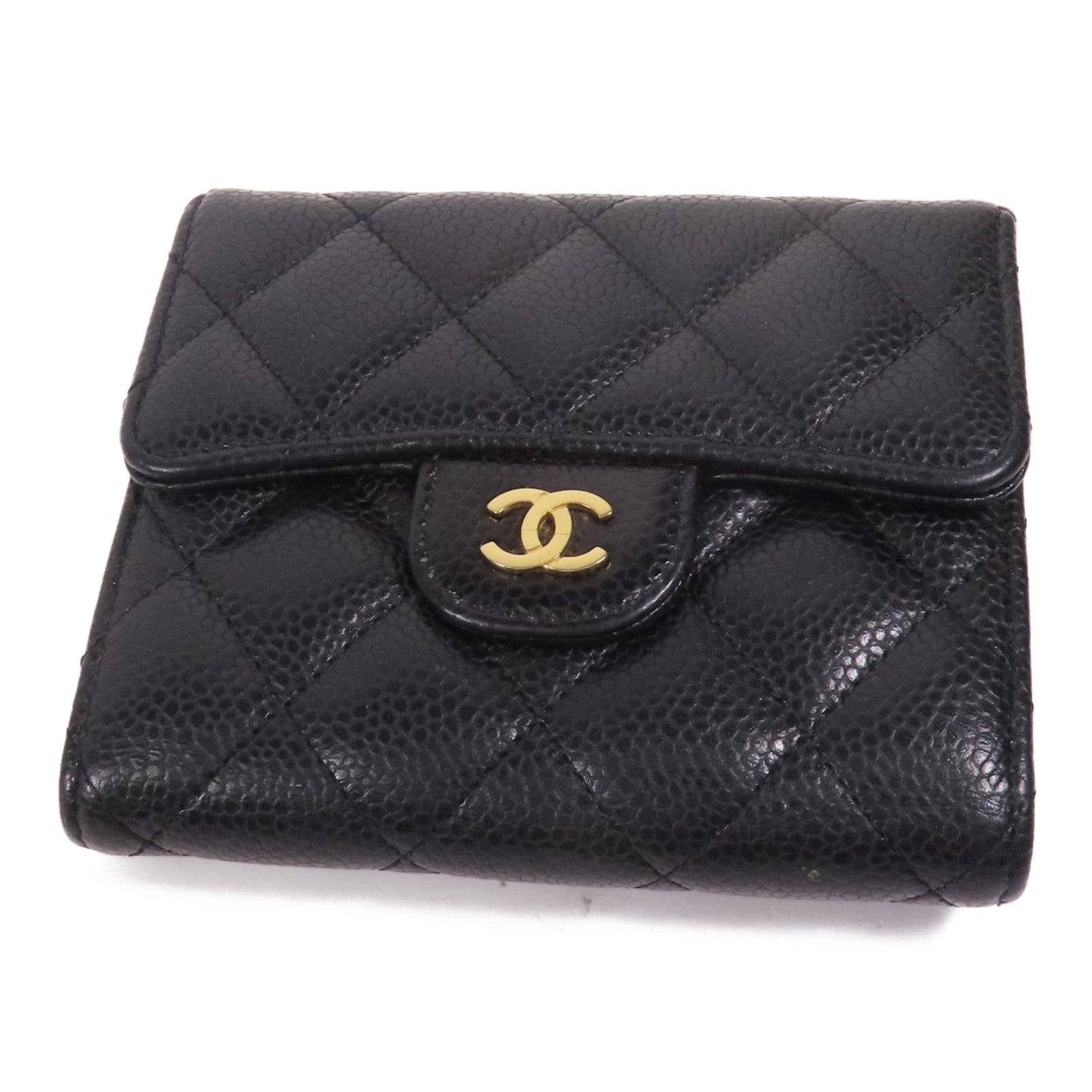 CHANEL 牛皮皮革Wallet金扣錢包
