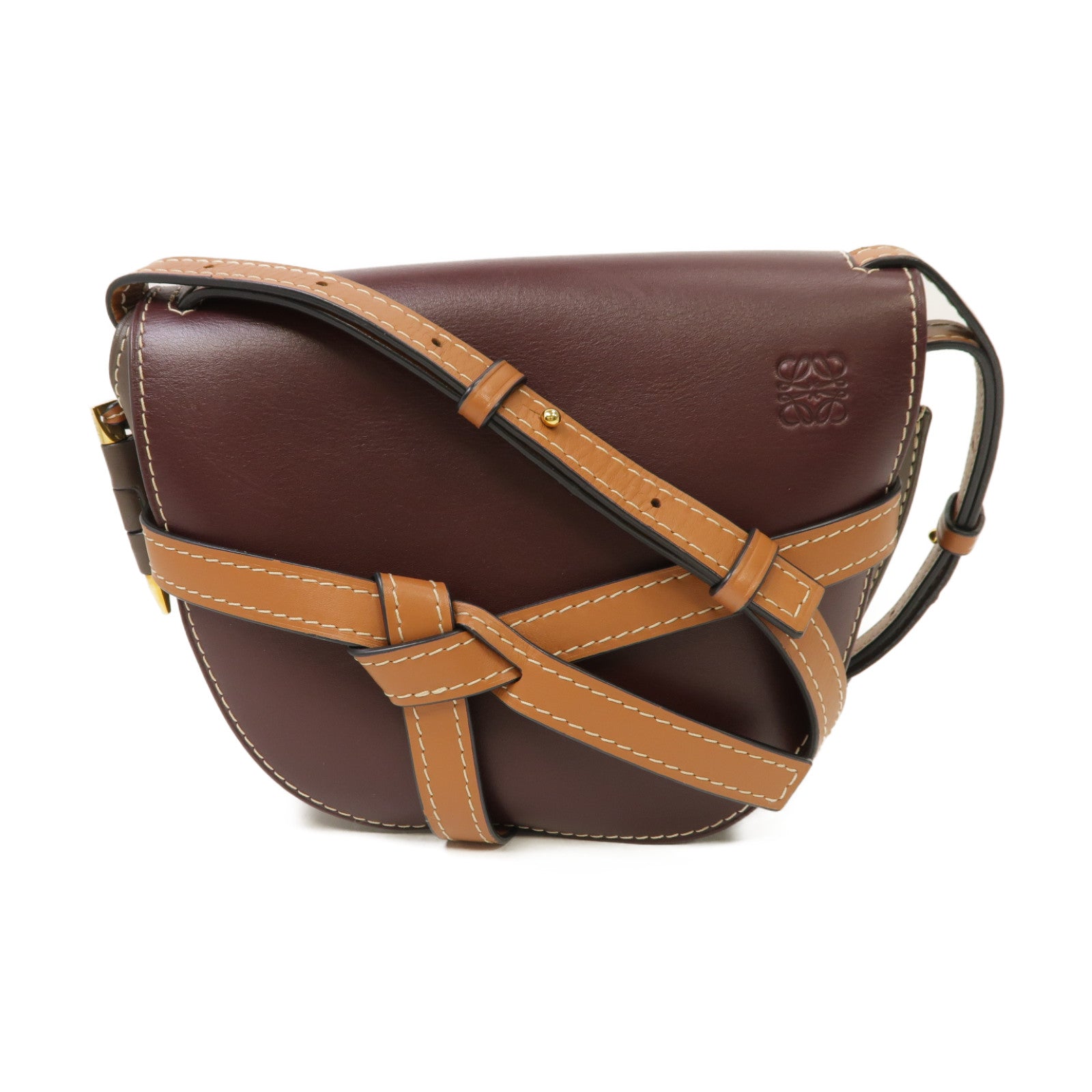 LOEWE 【激減優惠】牛皮皮革Gate肩背袋深紫色