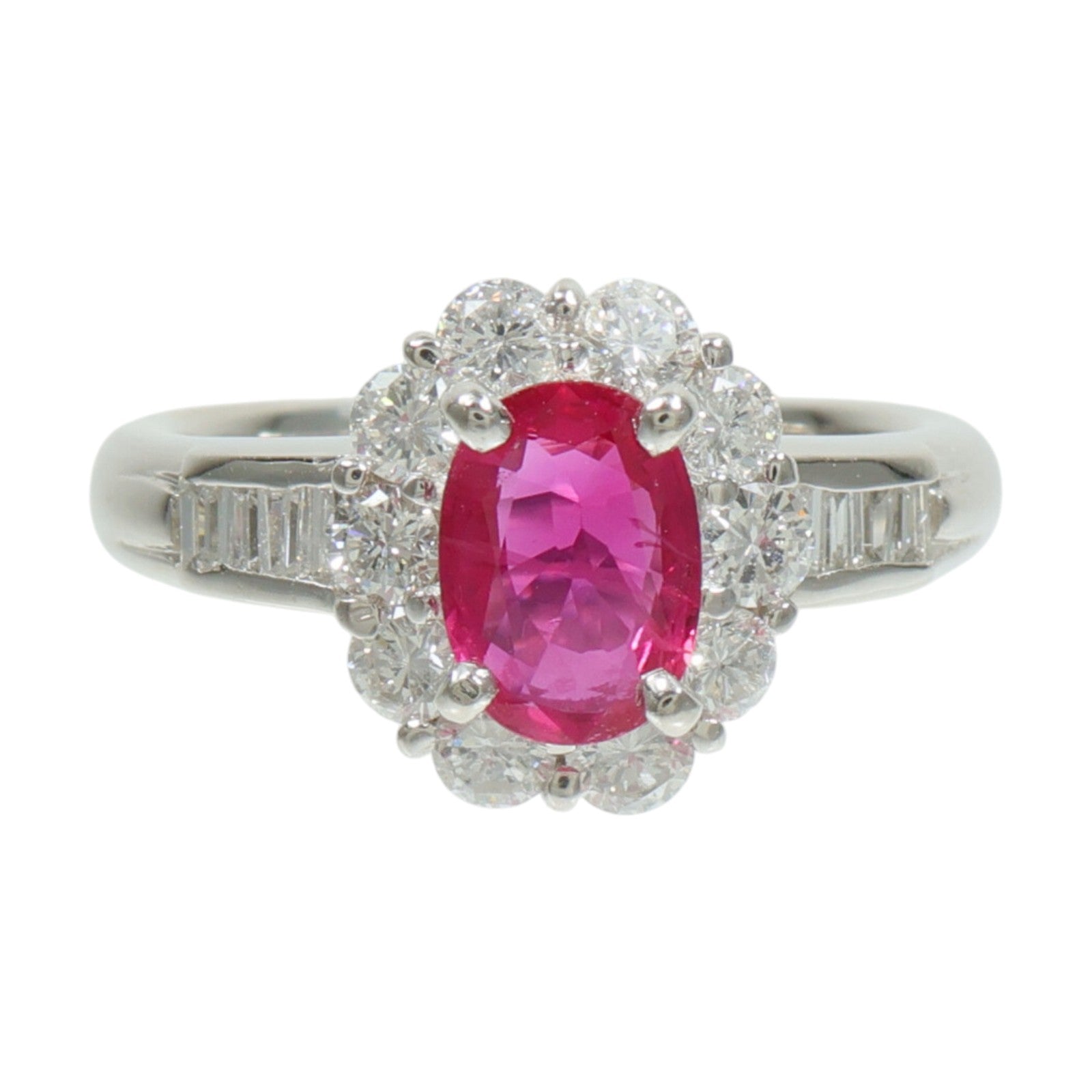 JEWELRY PT900鉑金Ruby Diamond紅寶石/鑽石戒指