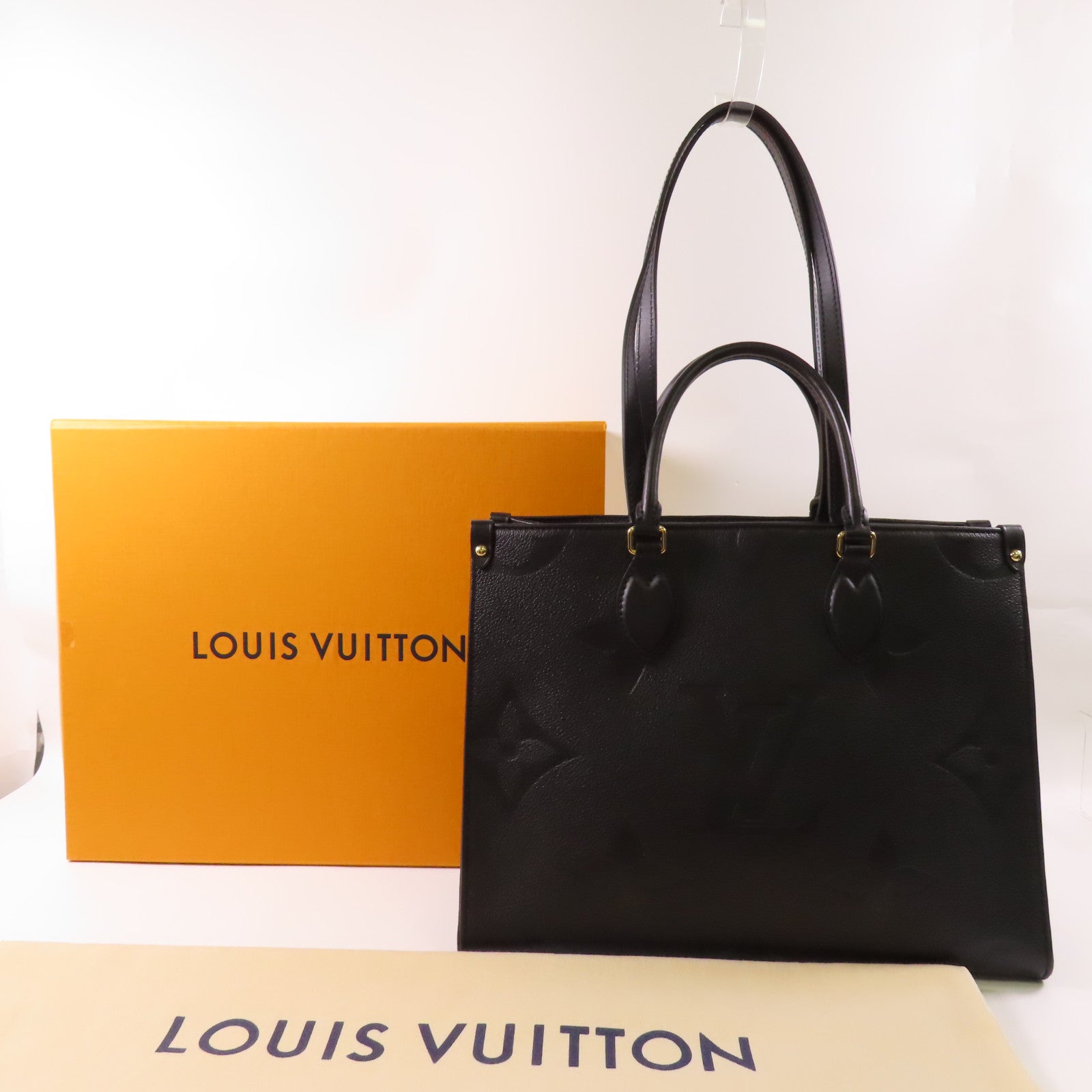 LOUIS VUITTON Monogram Empreinte On The Go金扣手挽肩背兩用袋