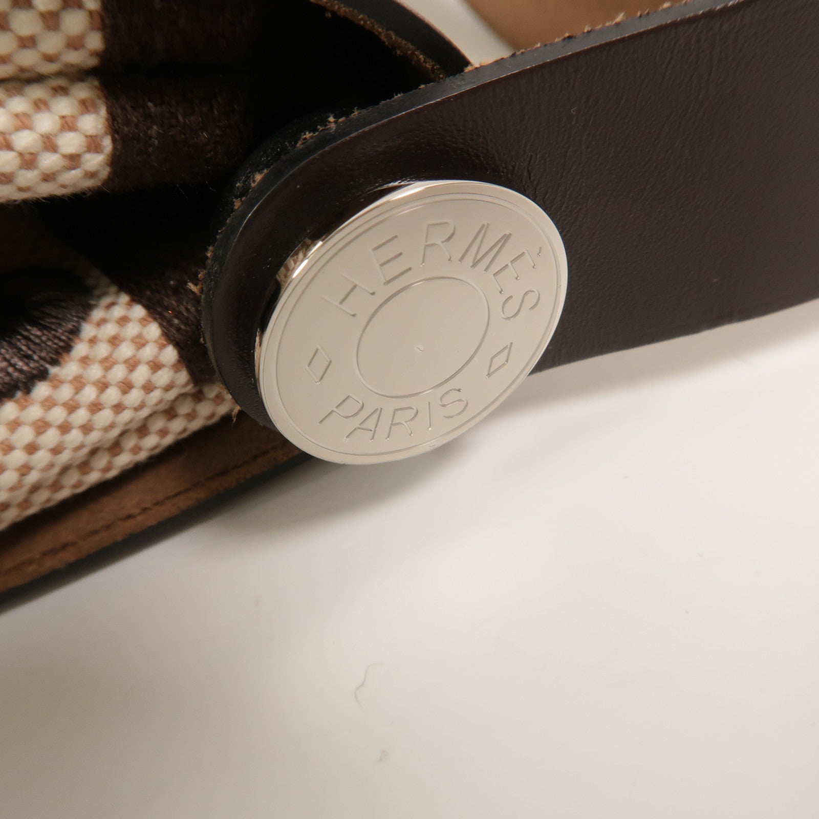 HERMES 帆布Mini Herbag肩背袋Ebene