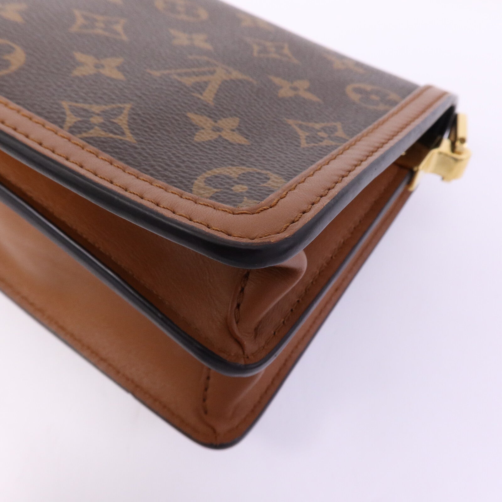 LOUIS VUITTON Monogram Reverse Mini Dauphine金扣肩背袋