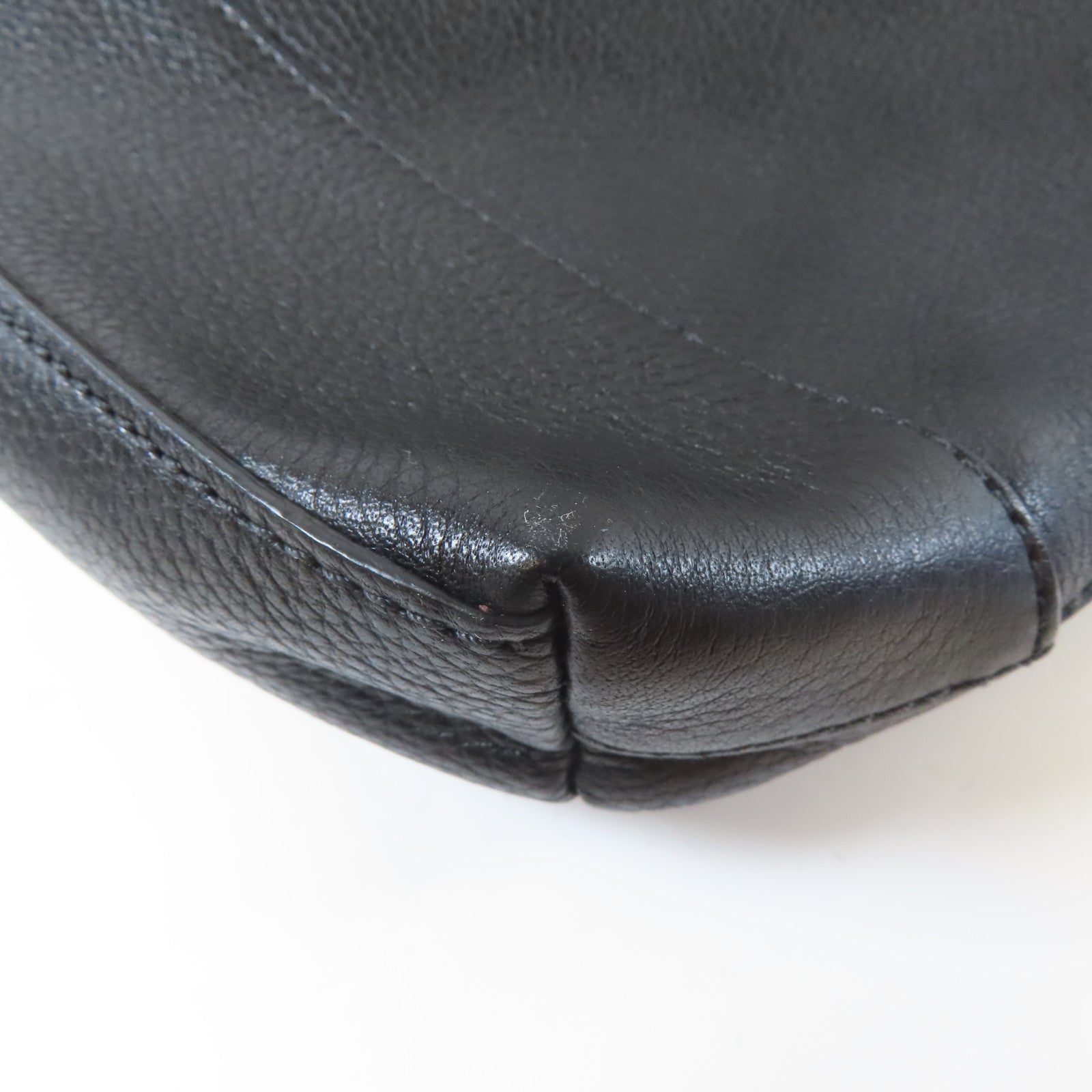 COACH 【激減優惠】牛皮皮革Shoulder Bag銀扣肩背袋黑色