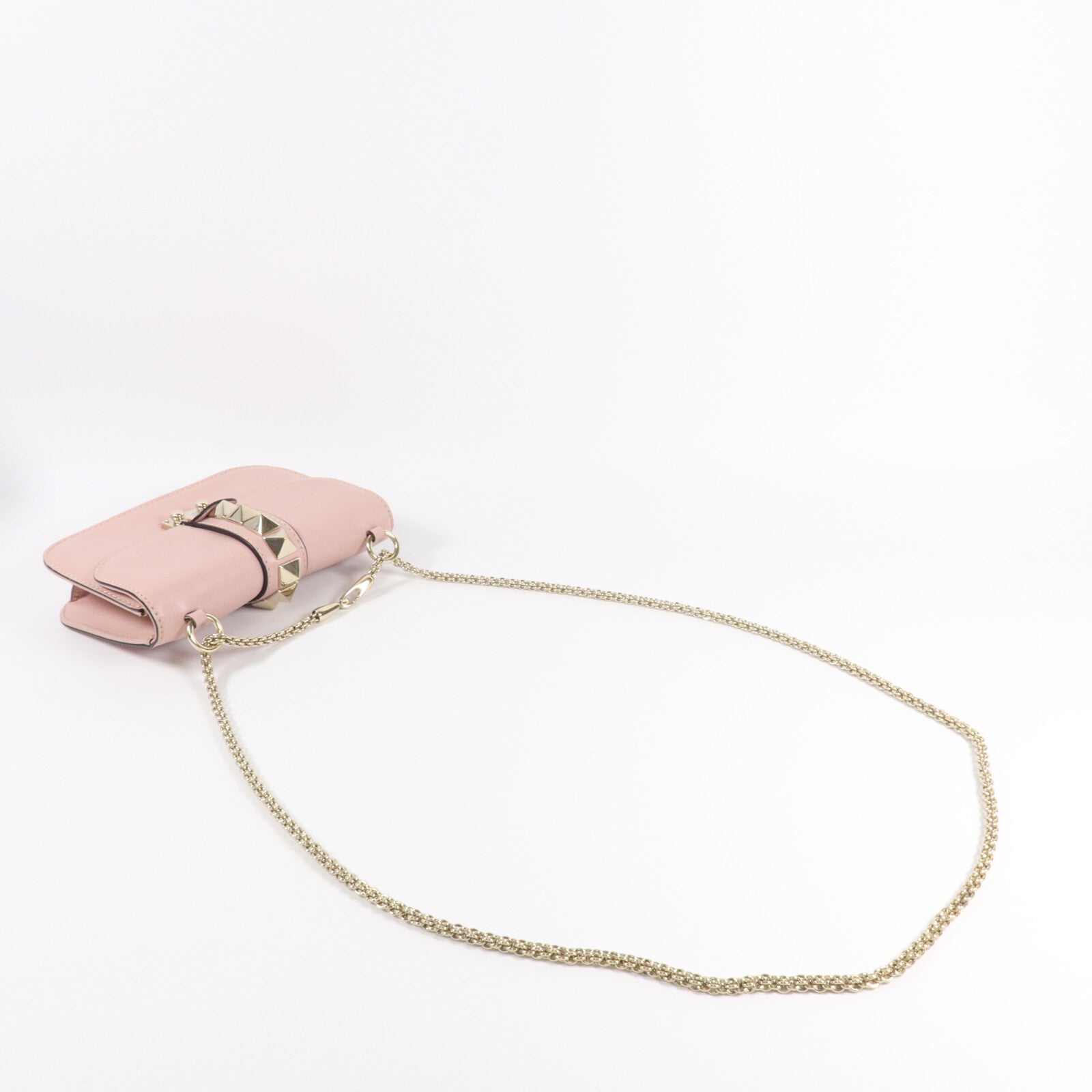 Valentino 牛皮皮革Garavani Glam Lock鏈帶肩背袋