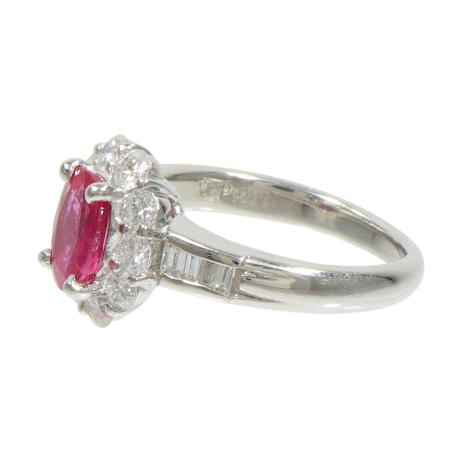JEWELRY PT900鉑金Ruby Diamond紅寶石/鑽石戒指